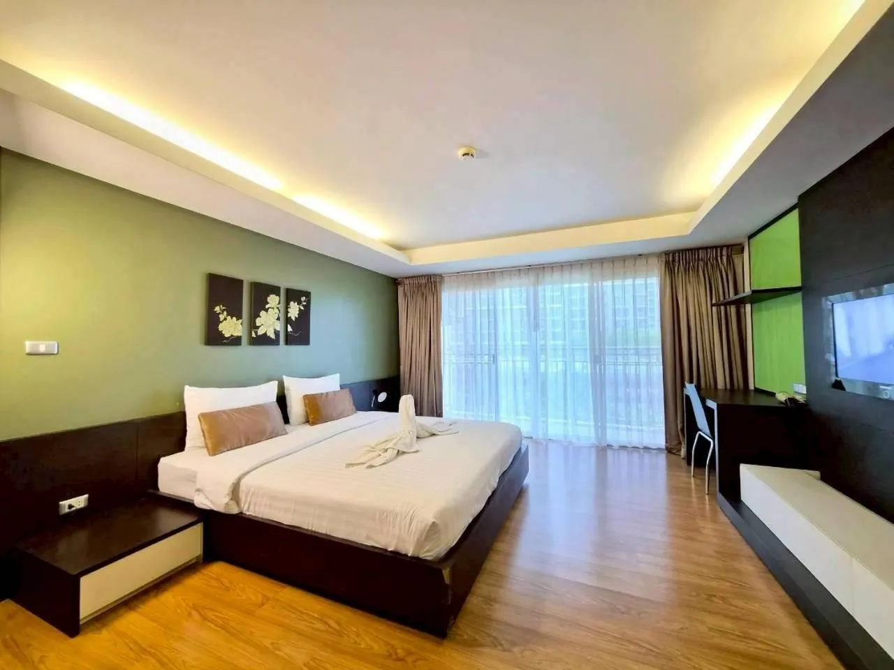 Bedroom, Bed in Olive Hotel & Residence Bangkok Sukhumvit 101 near True Digital Park