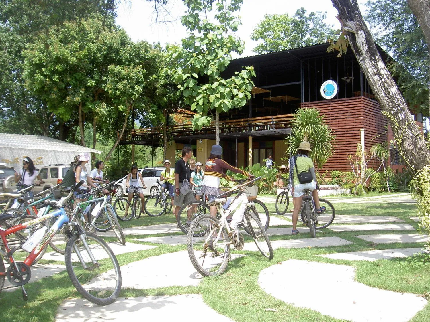 Cycling in Boutique Raft Resort, River Kwai