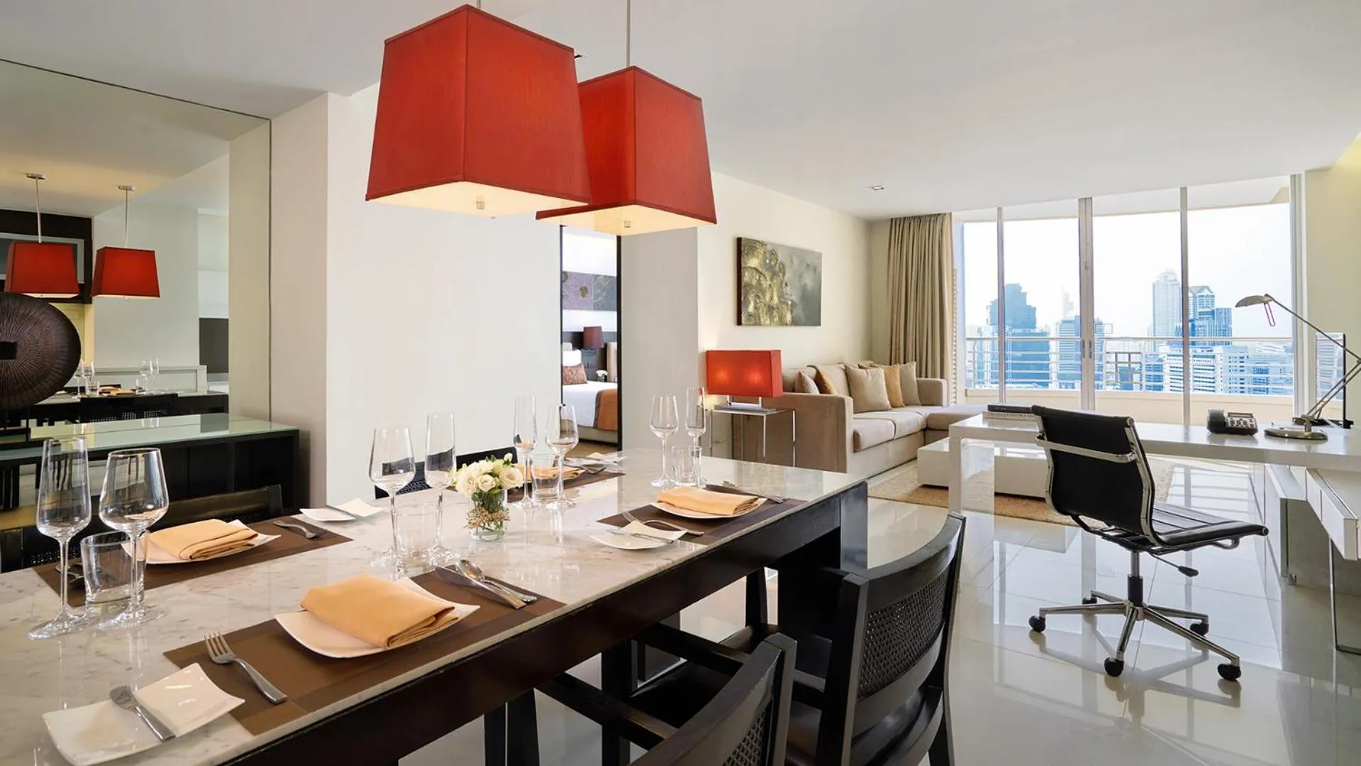 Living room in JC Kevin Sathorn Bangkok Hotel