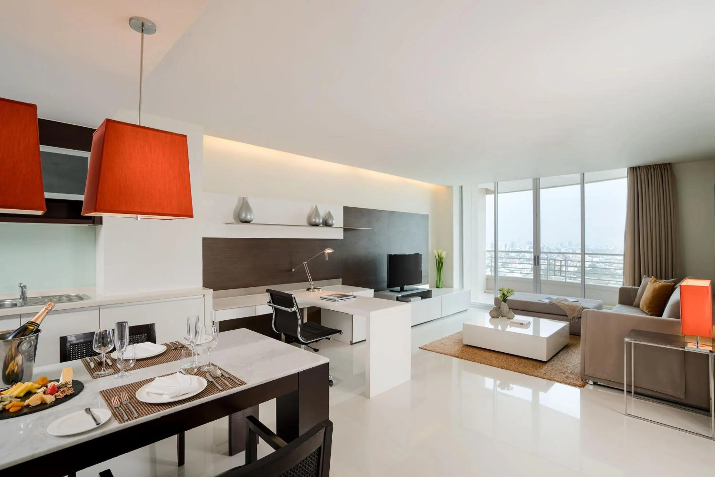 Living room in JC Kevin Sathorn Bangkok Hotel