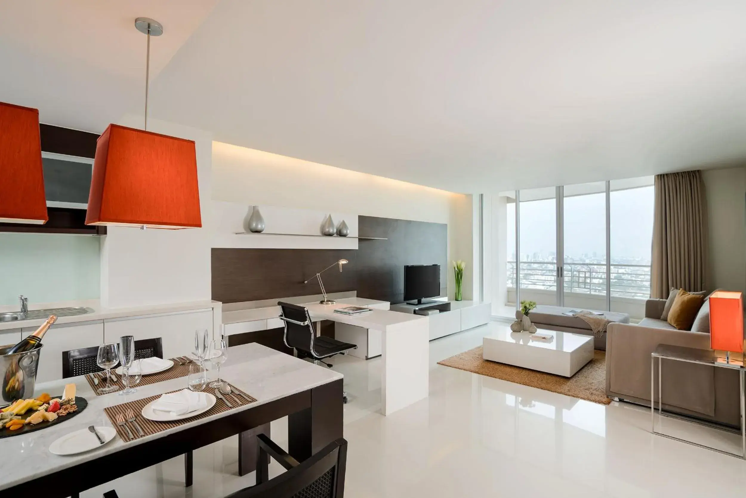 Skyline Two-Bedroom Suite with Living Room and Private Balcony in JC Kevin Sathorn Bangkok Hotel Skyline Two-Bedroom Suite with Living Room and Private Balcony in JC Kevin Sathorn Bangkok Hotel