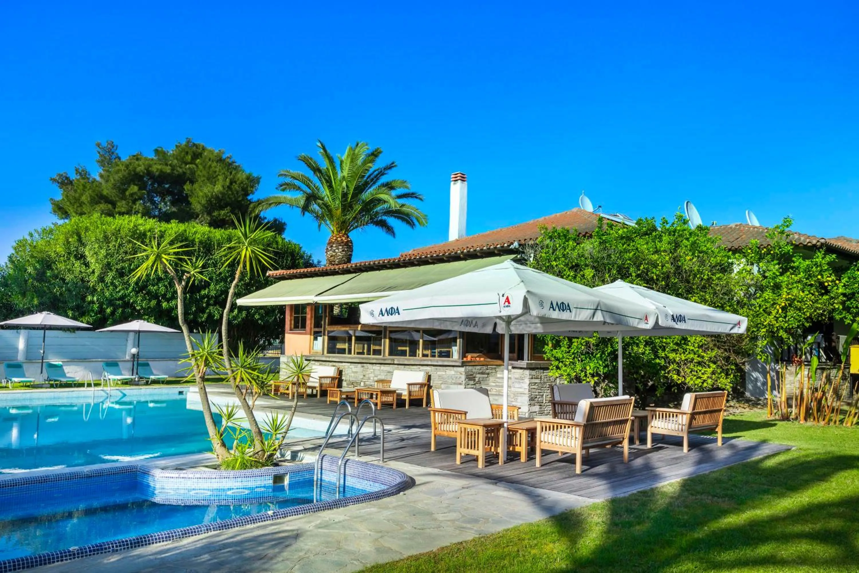 Swimming pool in Hotel Hanioti Village Spa