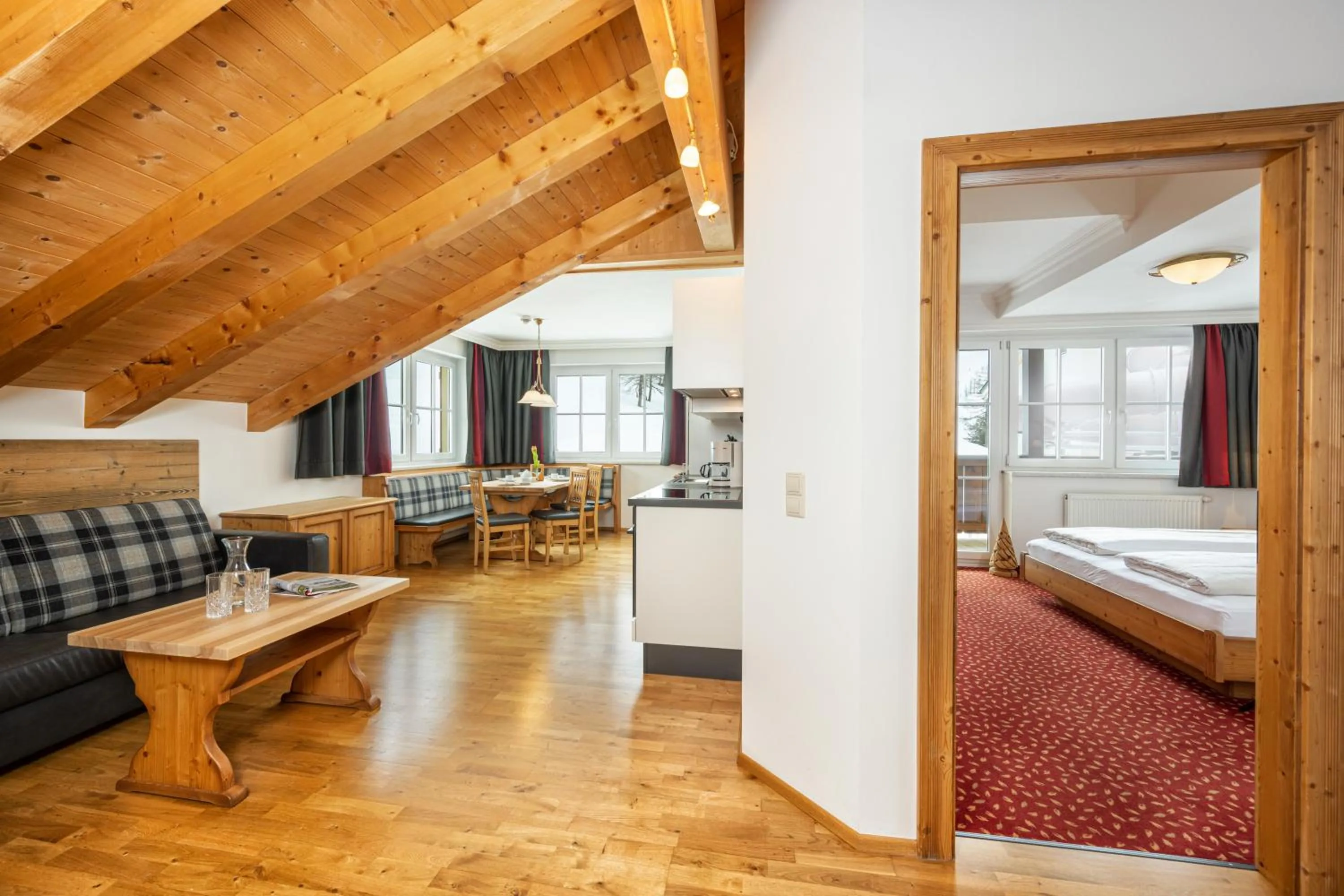 Living room, Bed in Hotel Almschlössl & Schrotteralm