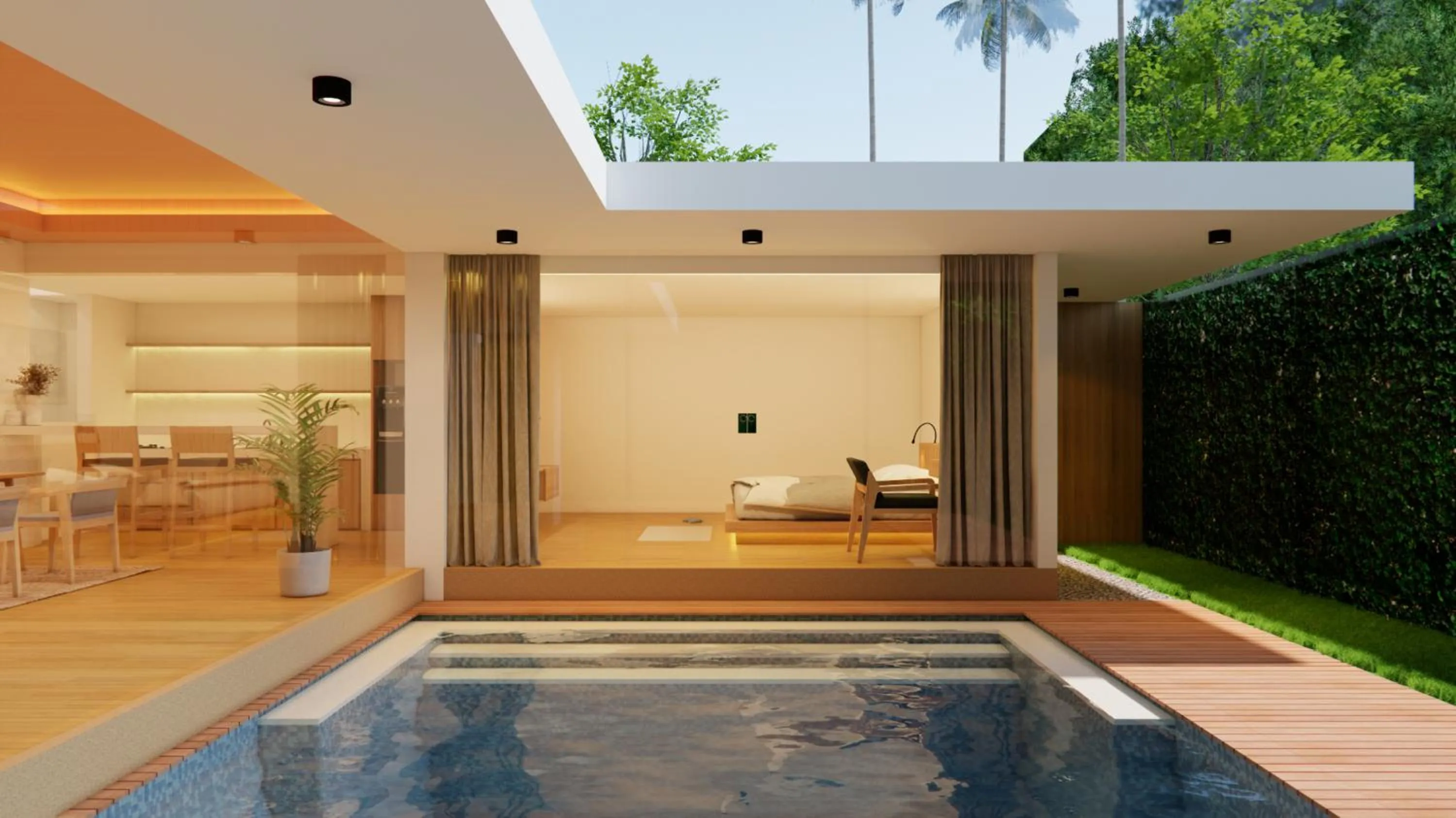 Pool view in Bvilla Spa