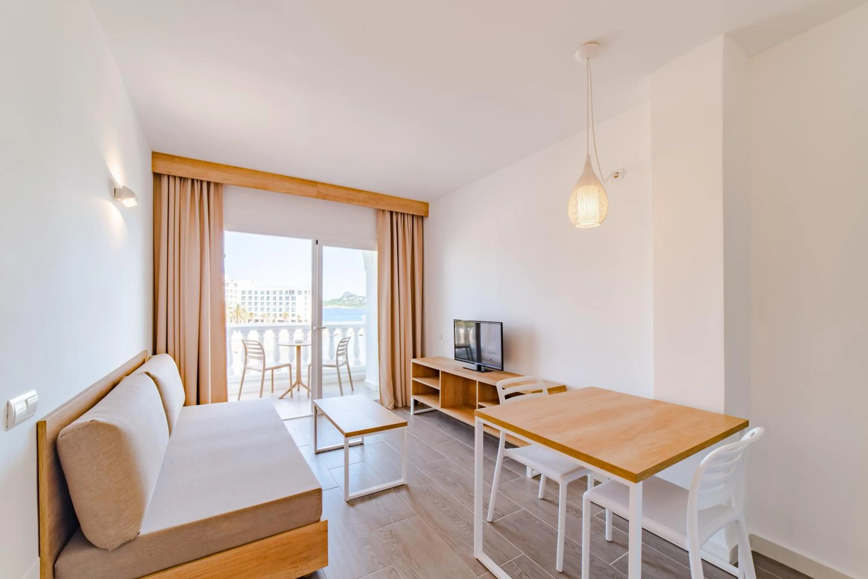 Living room, Bed in Beach Star Adults Only Party Hotel Ibiza