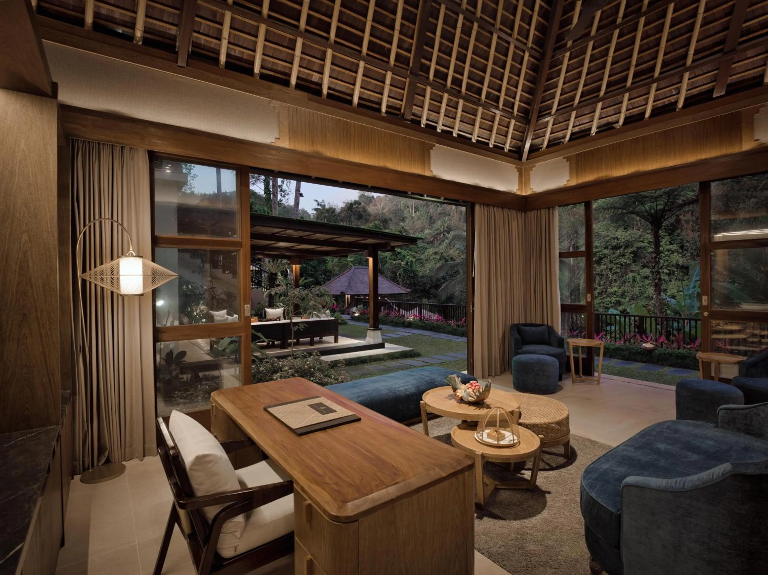 Seating area in Hanging Gardens of Bali