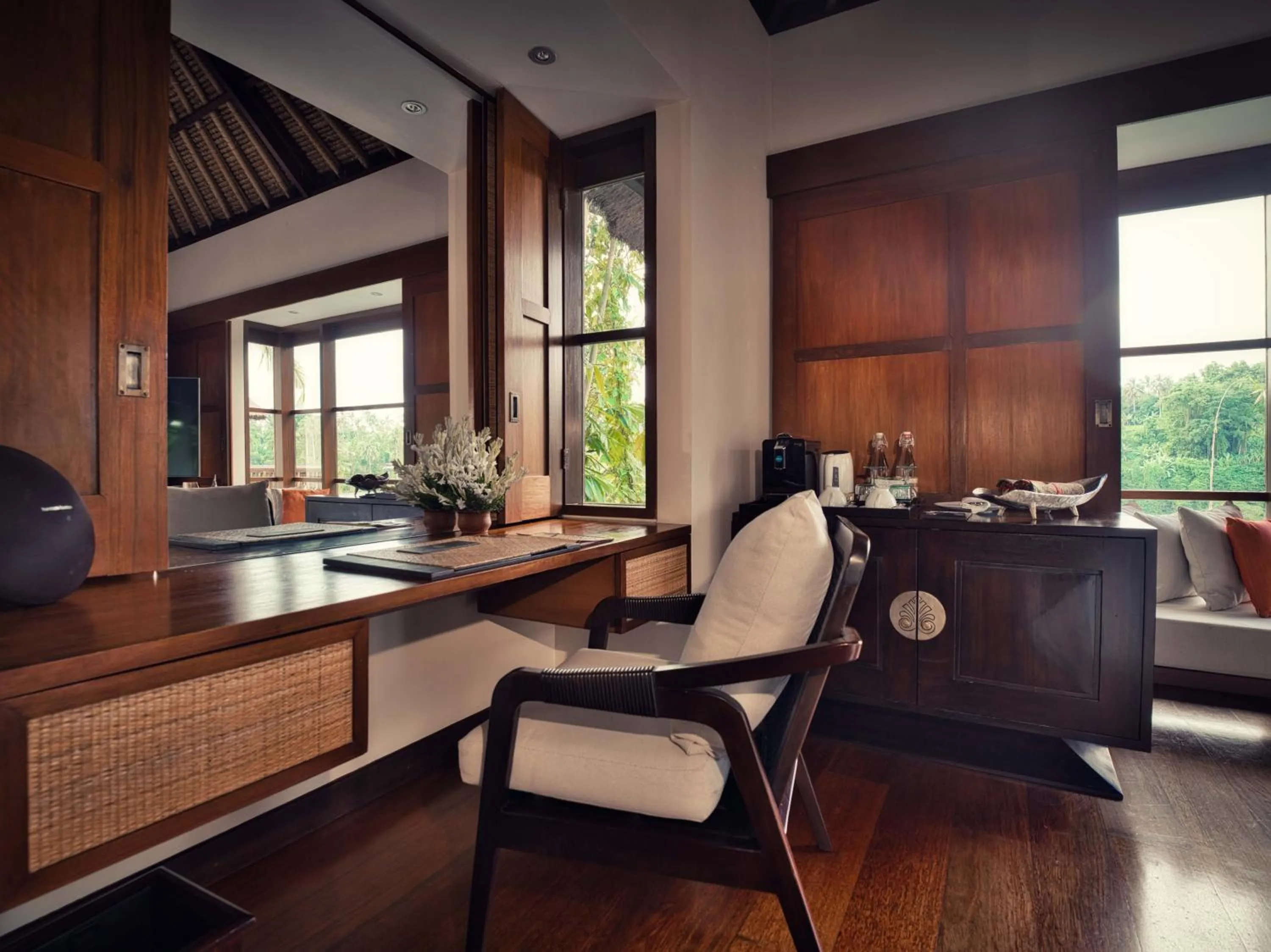 Seating area in Hanging Gardens of Bali