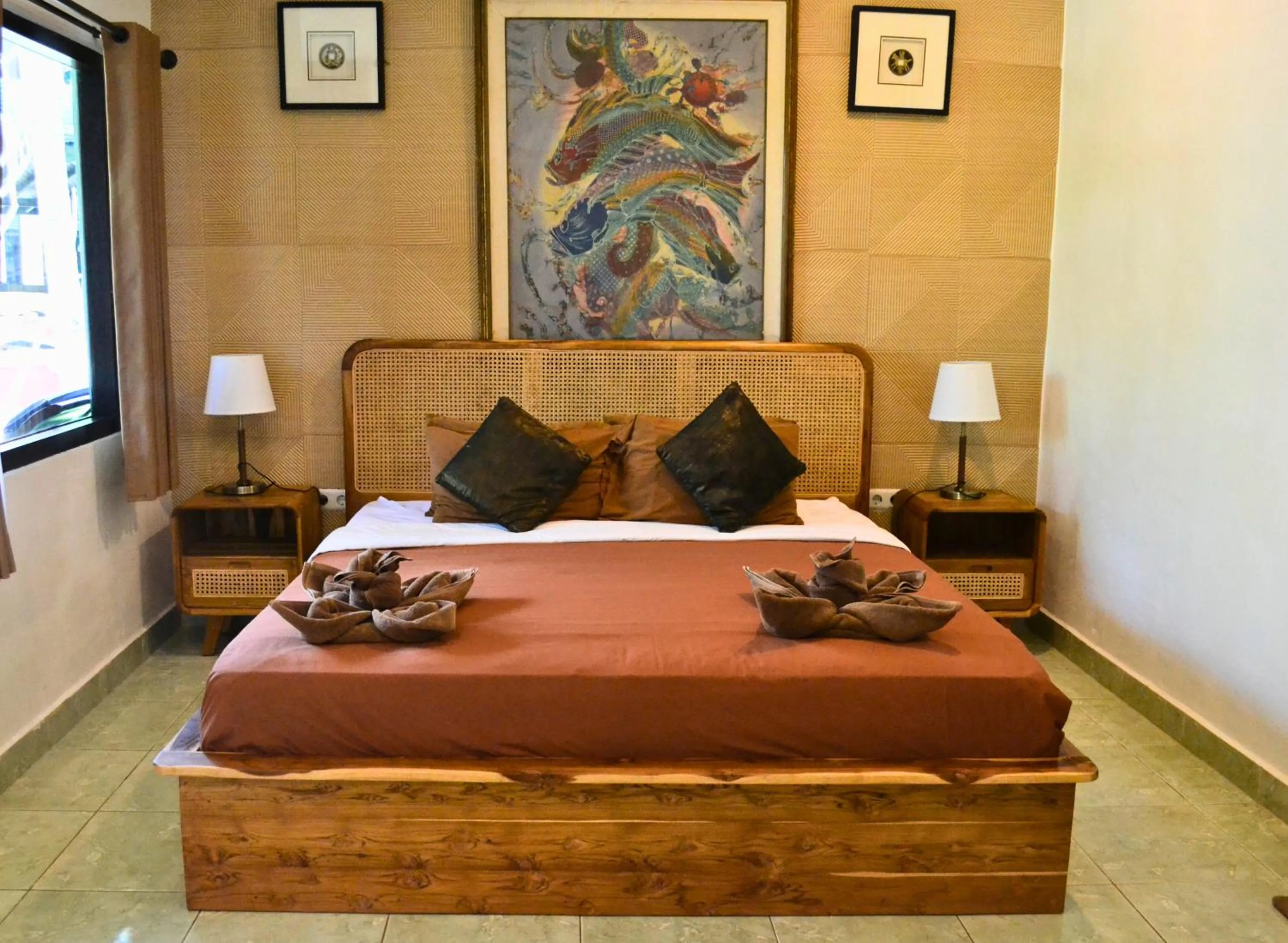 Patio, Bed in Absolute Scuba Bali Dive Resort