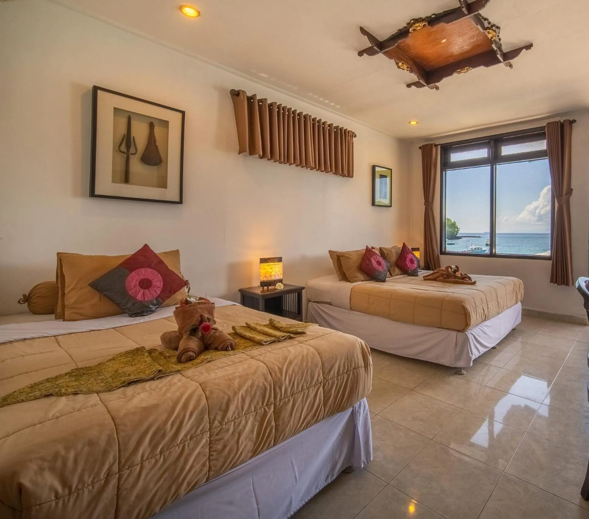 Bed in Absolute Scuba Bali Dive Resort