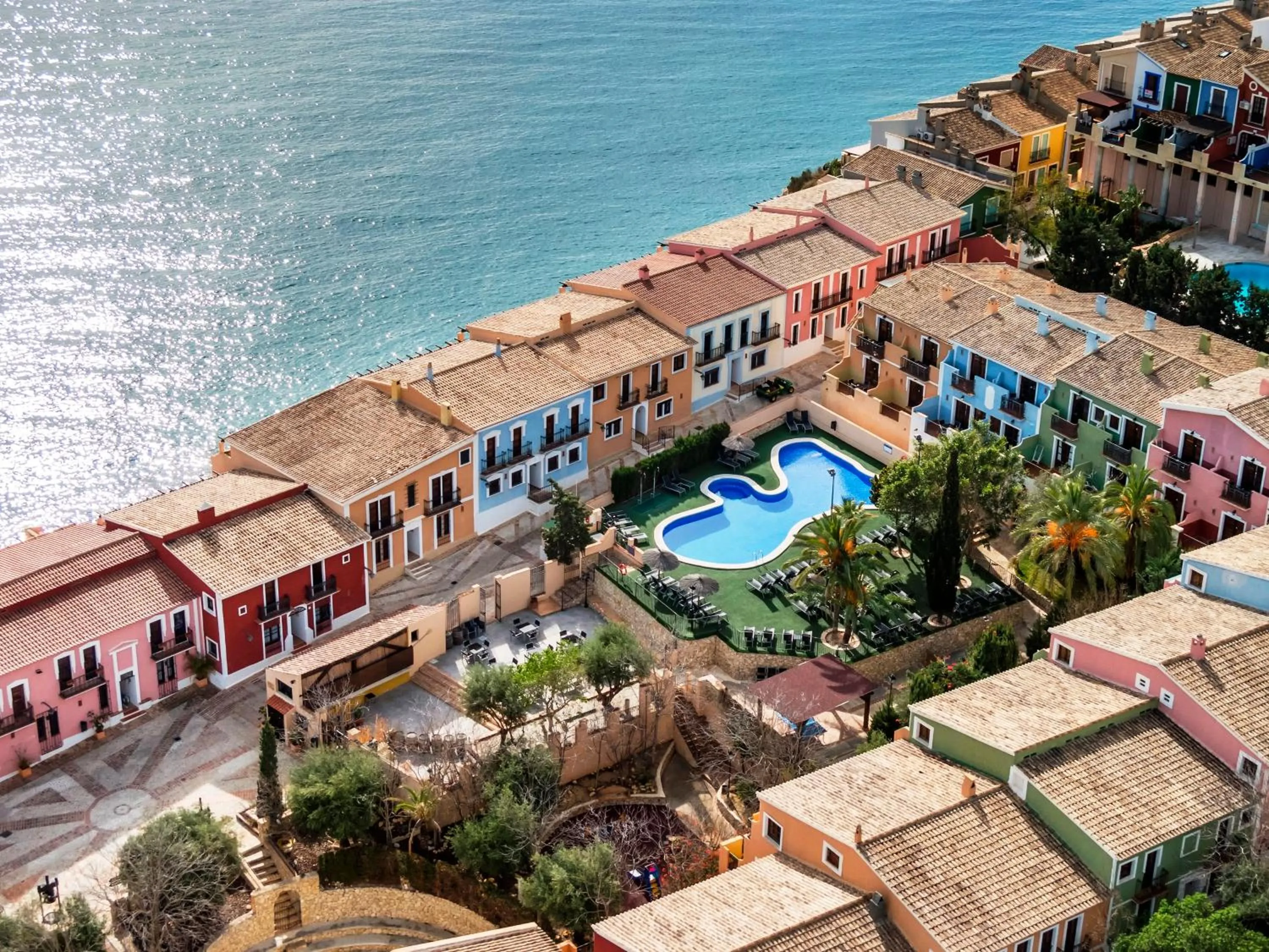 Bird's eye view in Occidental Pueblo Acantilado
