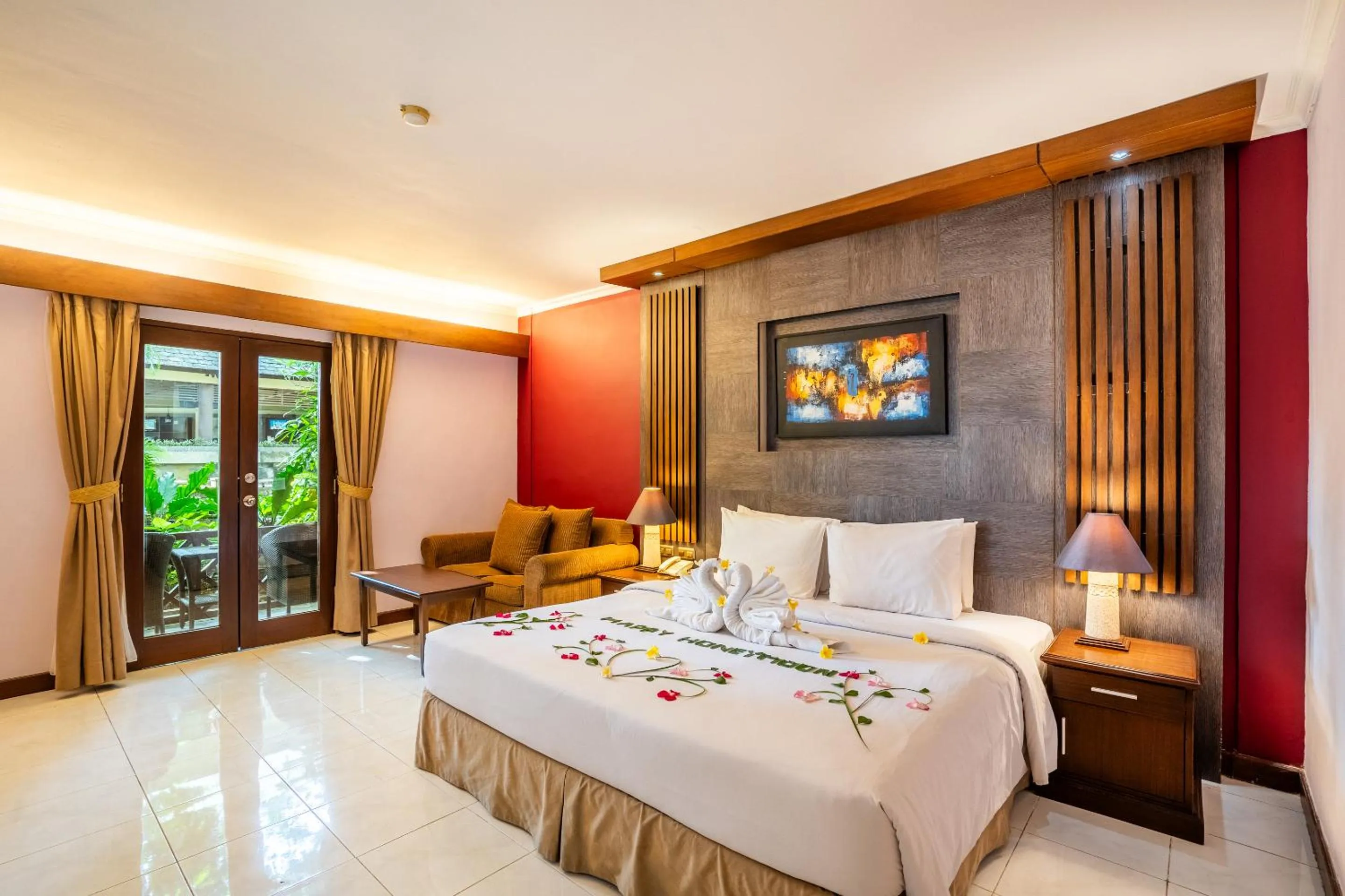 Balcony/Terrace, Bed in Risata Bali Resort & Spa