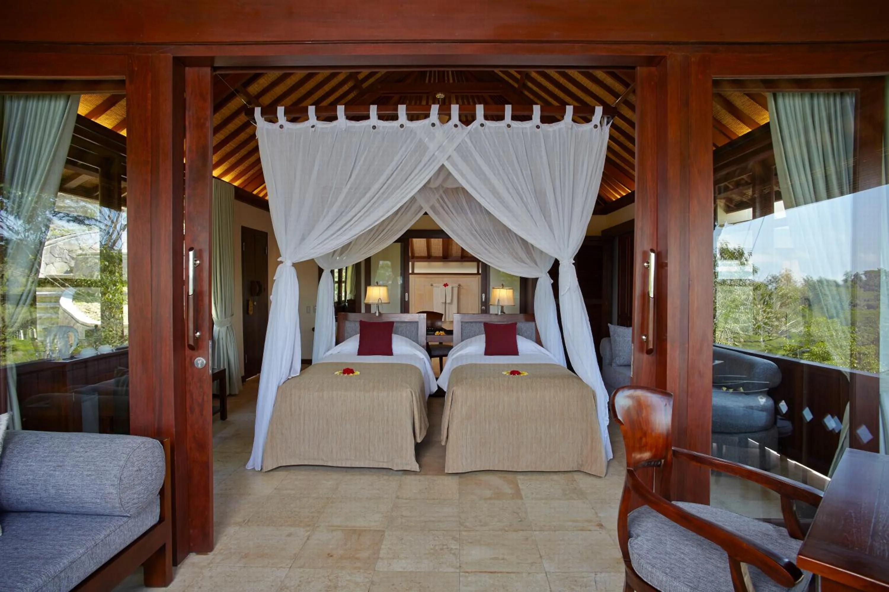 Bed in Bagus Jati Health & Wellbeing Retreat