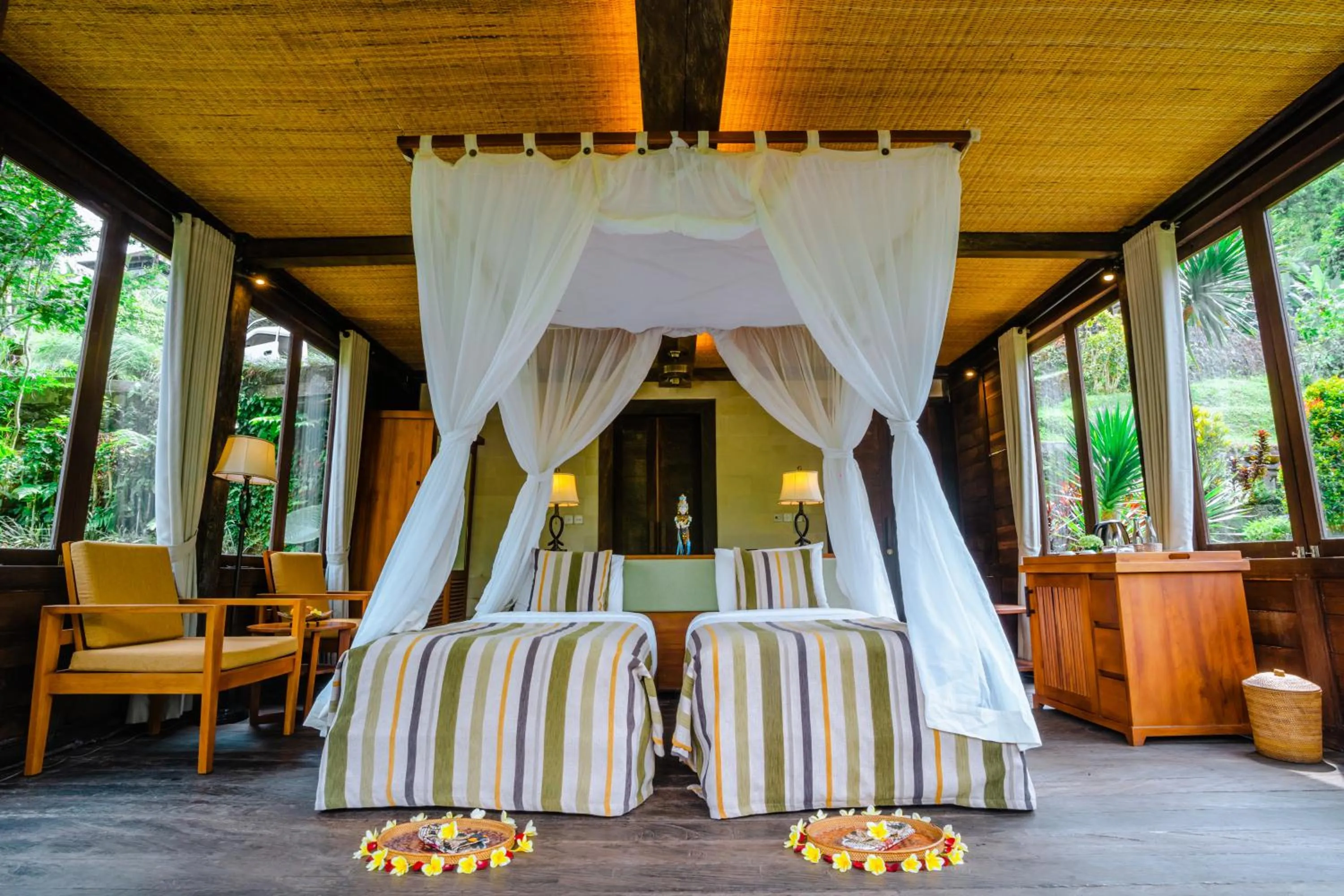 Bed in Bagus Jati Health & Wellbeing Retreat