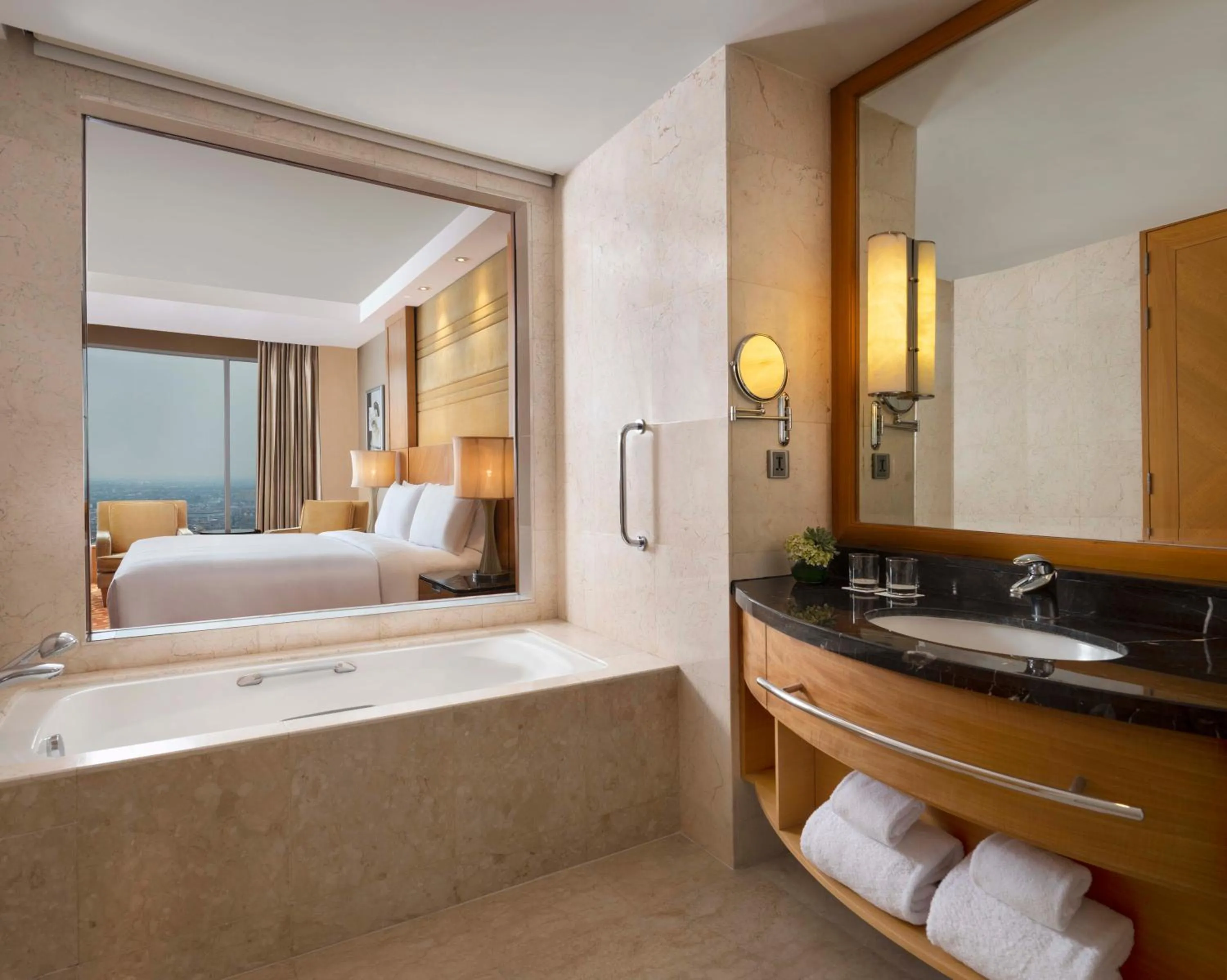 Bathroom, Bed in JW Marriott Hotel Medan