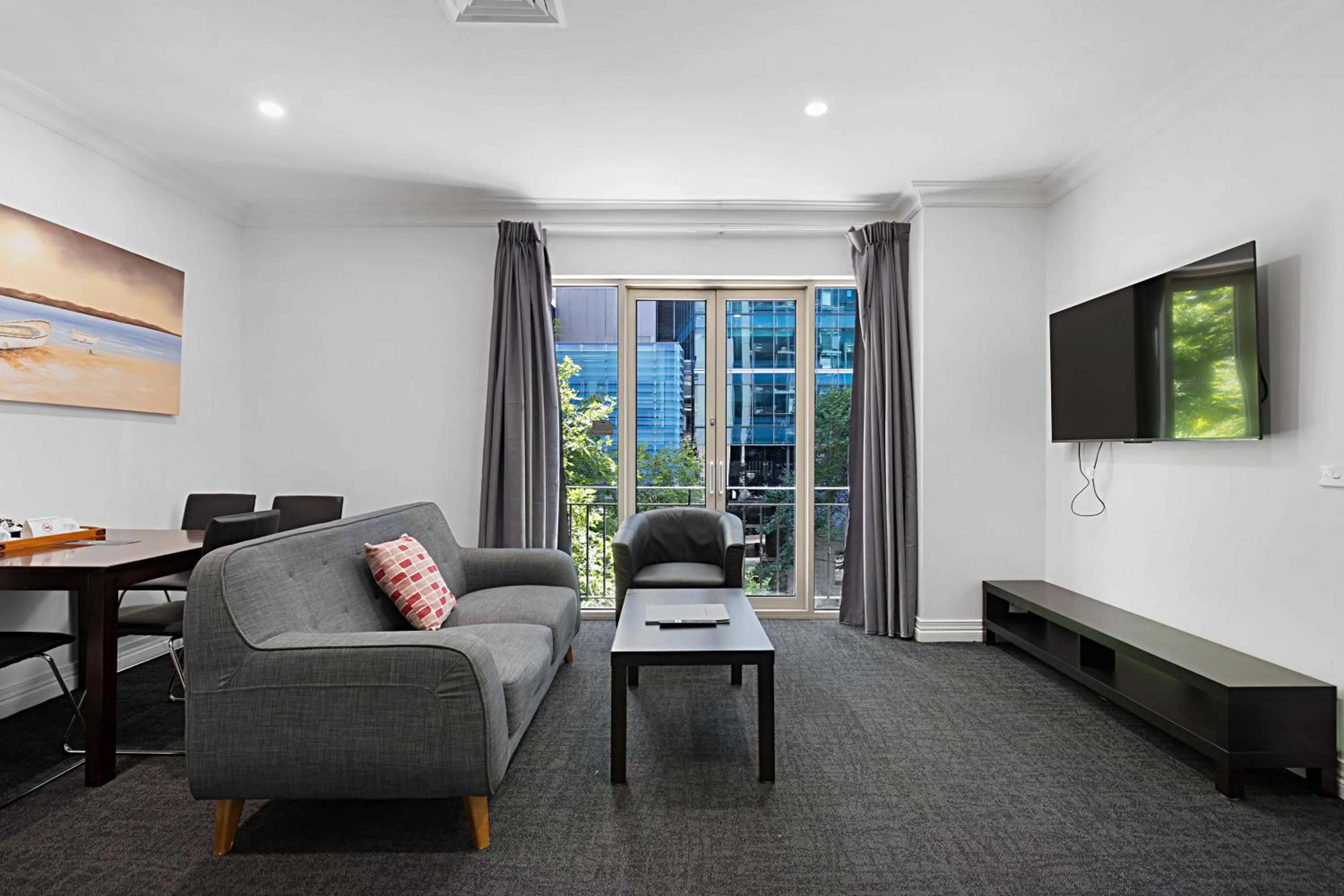 Living room in Comfort Apartments Melbourne Central