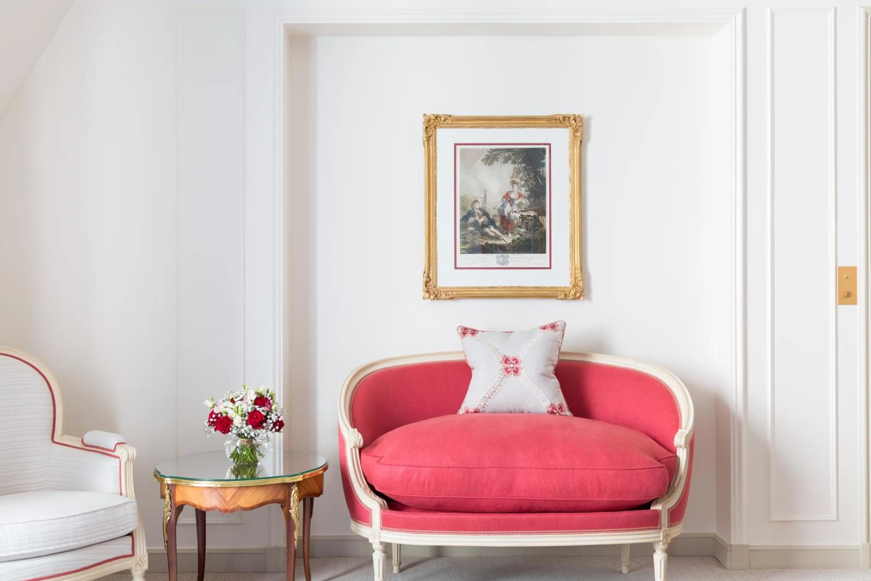 Seating area, Bed in Le Bristol Paris, Oetker Hotels