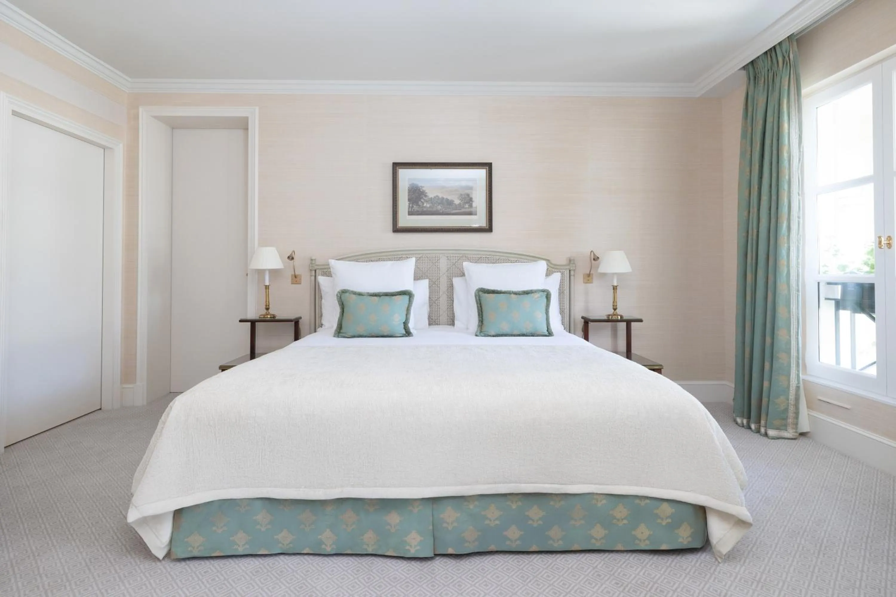 fireplace, Bed in Le Bristol Paris, Oetker Hotels