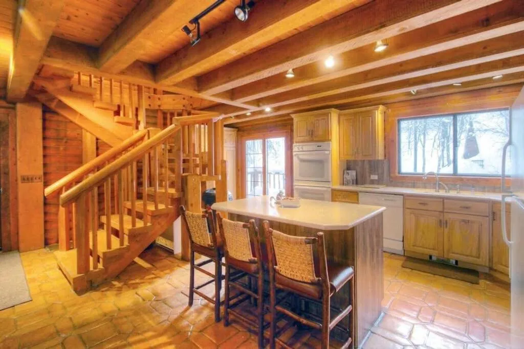 Kitchen or kitchenette in Log Cabin On The Stream Sundance, Utah