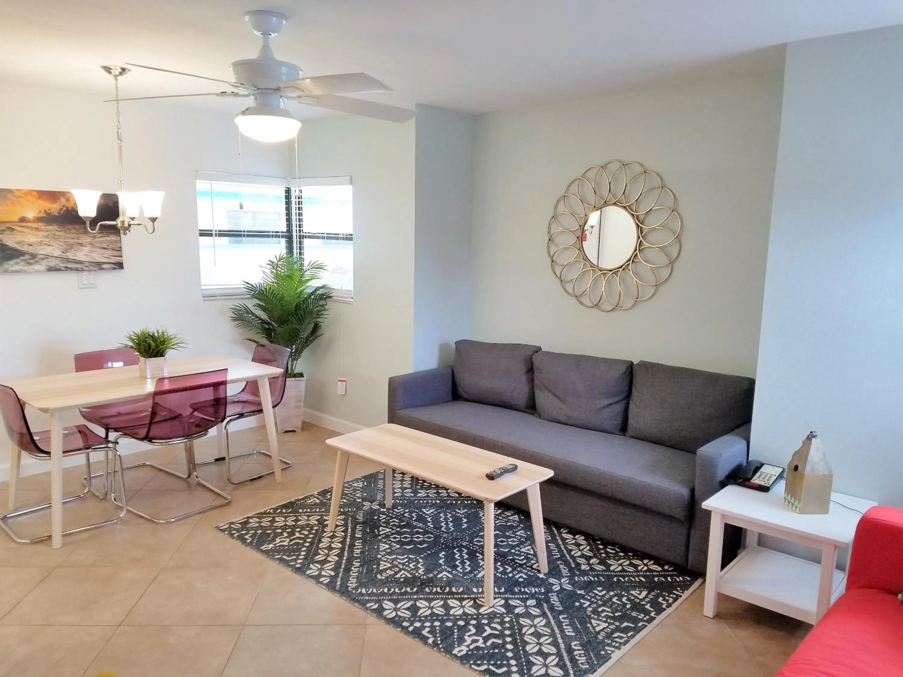 Living room in St. Pete Beach Suites