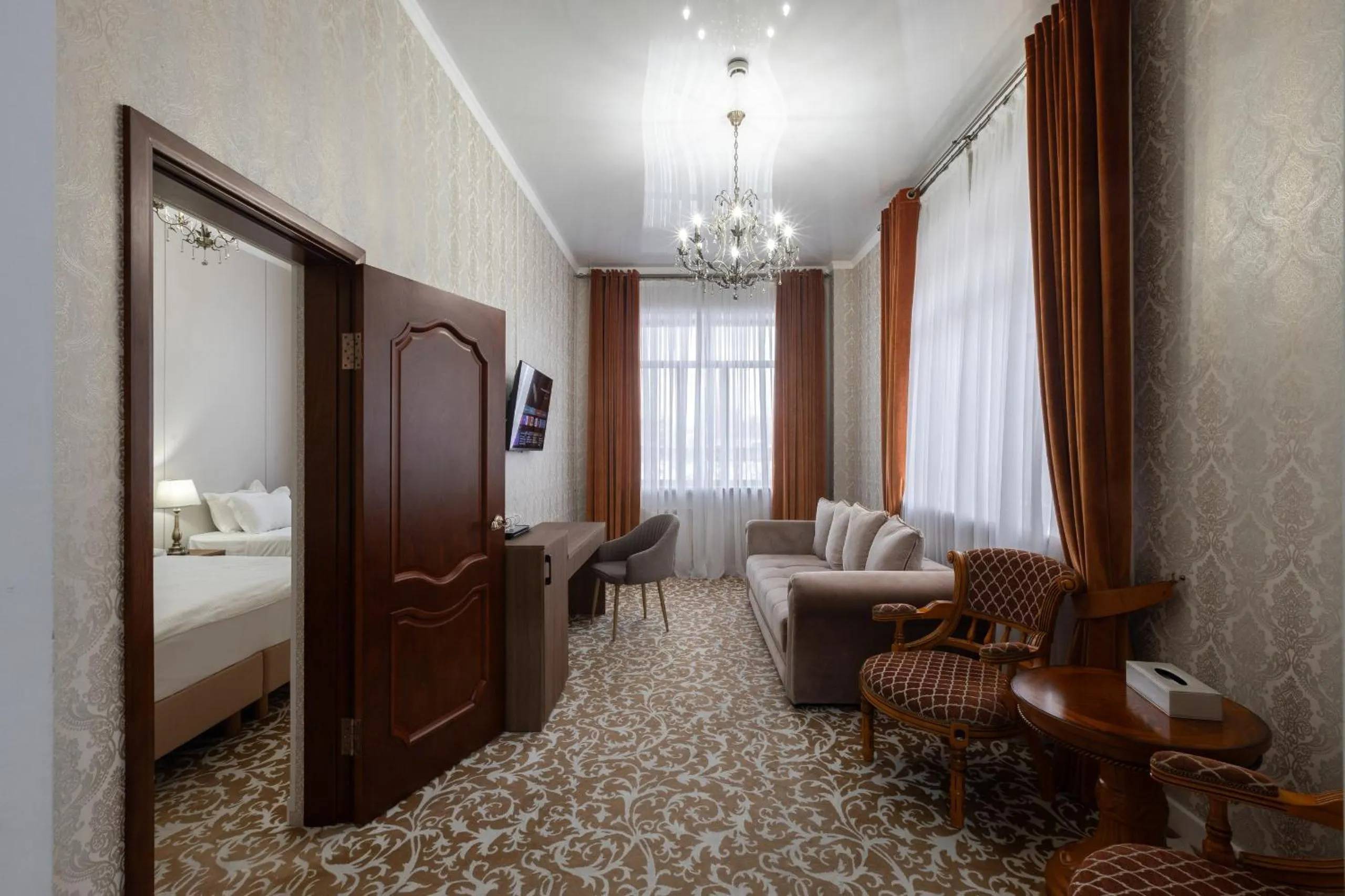 Living room, Bed in Boutique Hotel Tomiris