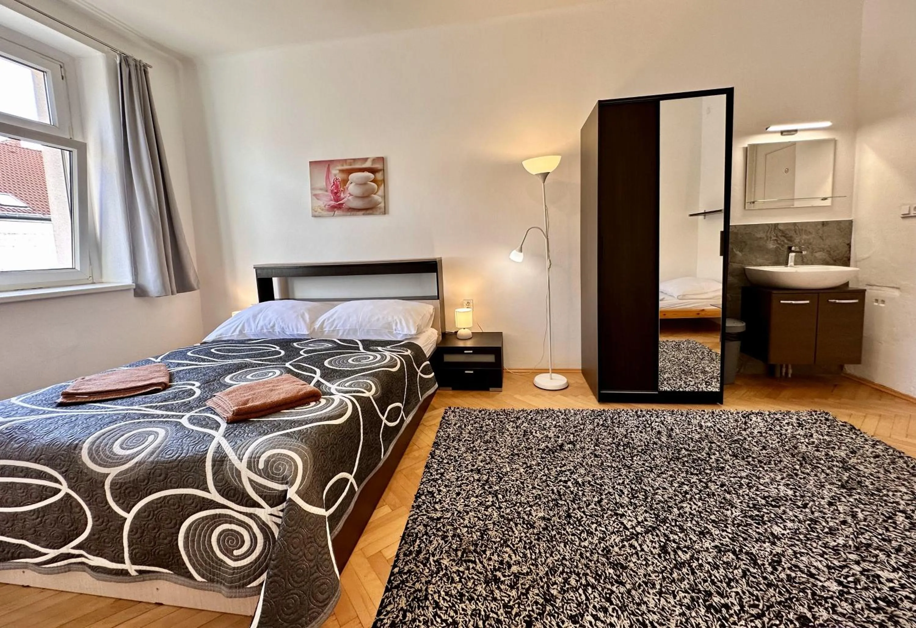 Living room, Bed in Pension SKLEP