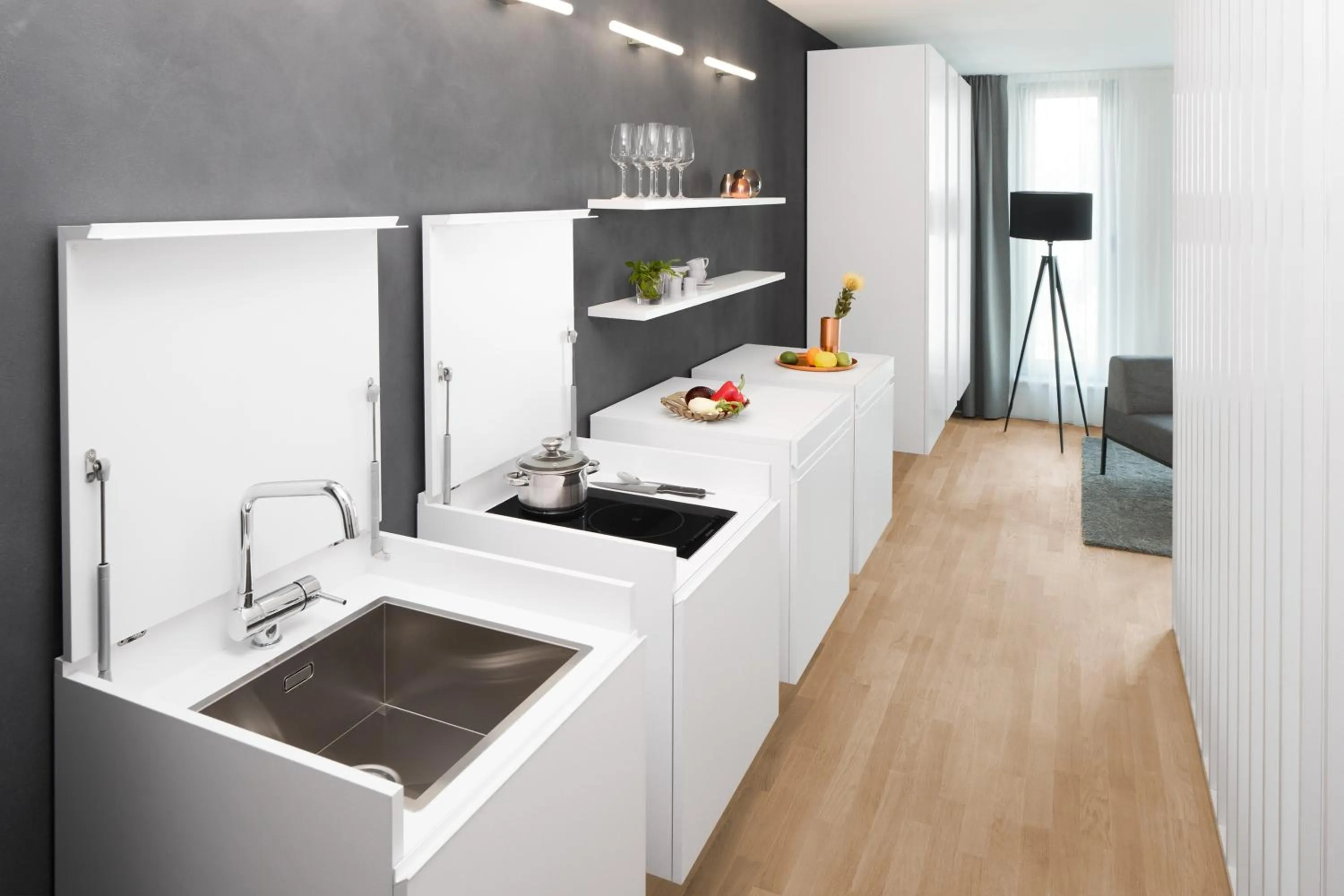 Kitchen or kitchenette in AMANO HOME Apartments