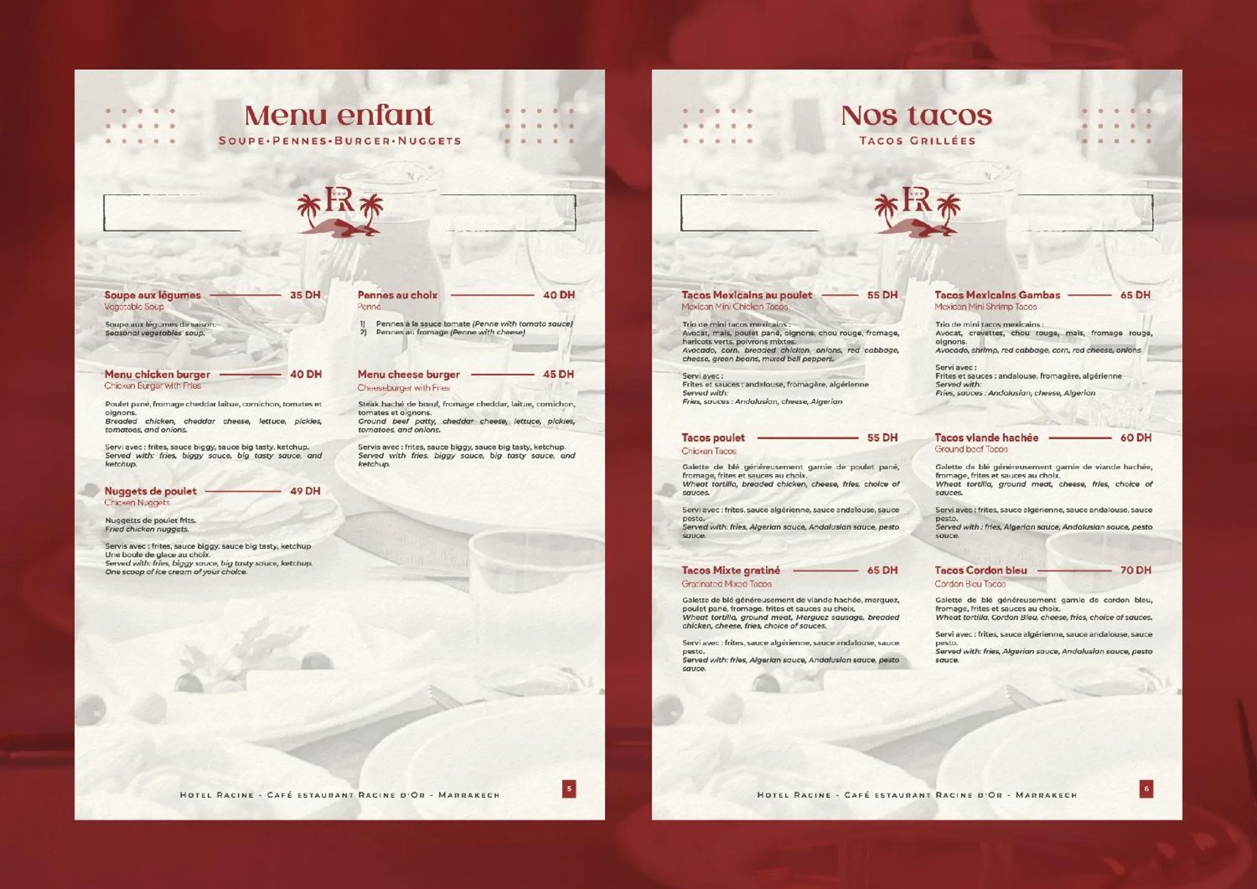 Restaurant/places to eat in Hôtel Racine