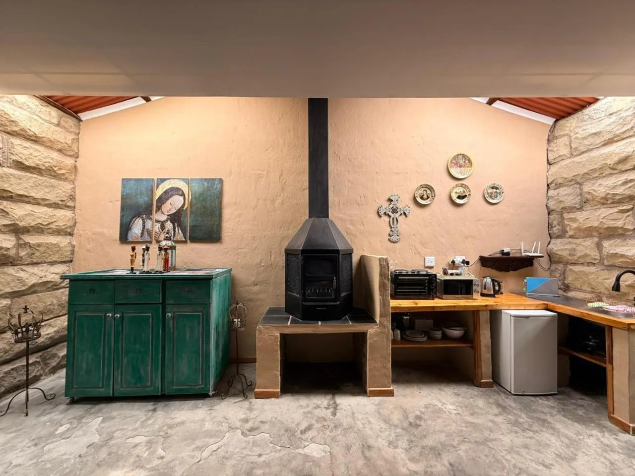 fireplace in Linwood Guest Farm