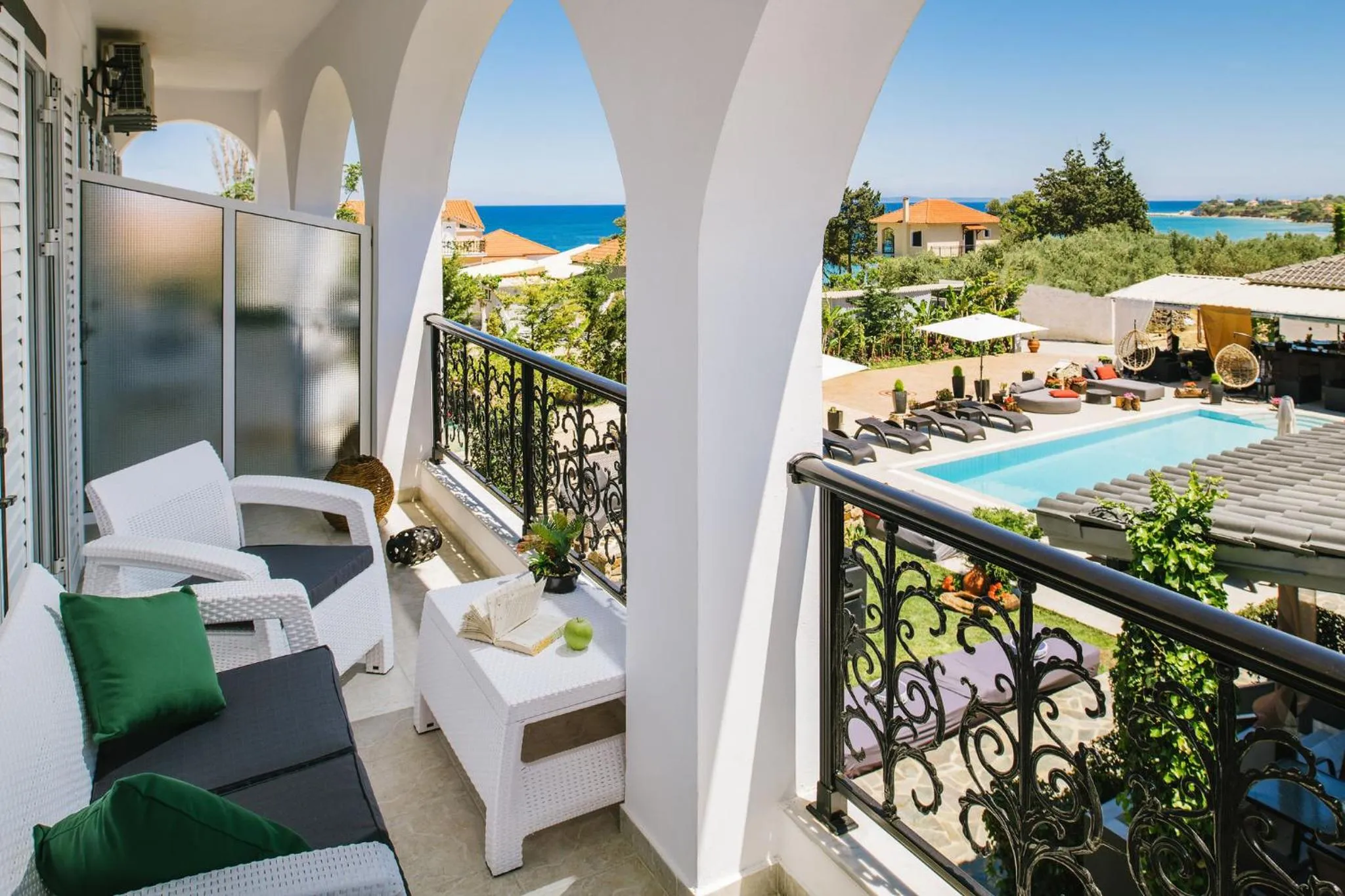 Balcony/Terrace in Villa Corali Apartments Sea Breath & Pool