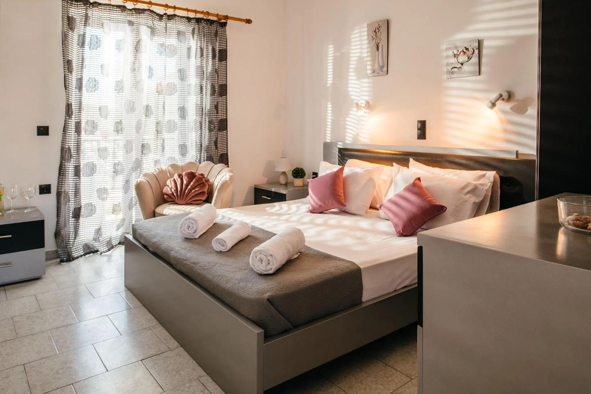 Bed in Villa Corali Apartments Sea Breath & Pool