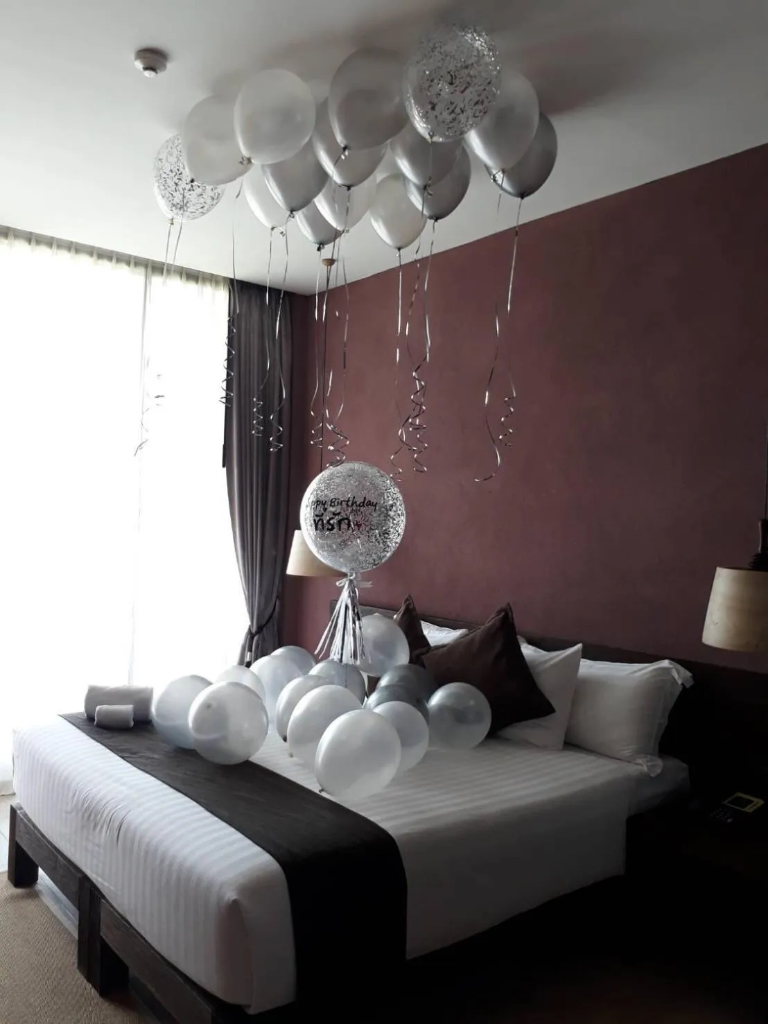 Bed in The Glory River Kwai Hotel