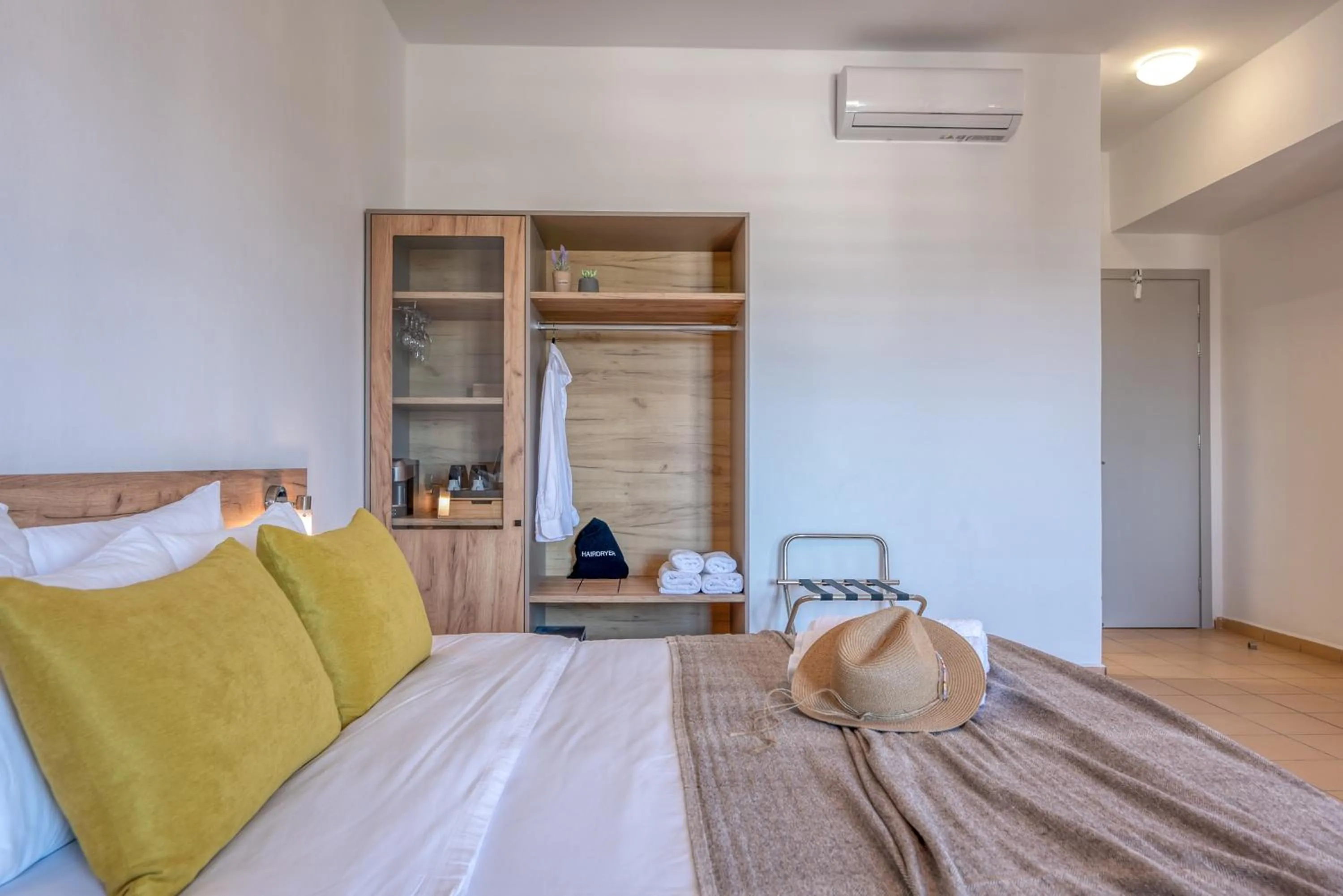 Bed in Kaliviani Traditional Hotel