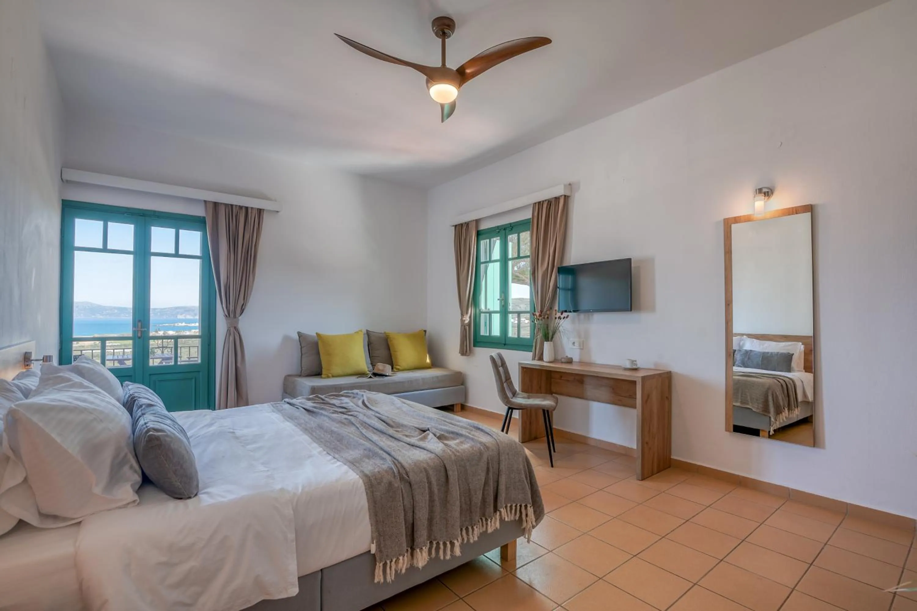 Bed in Kaliviani Traditional Hotel