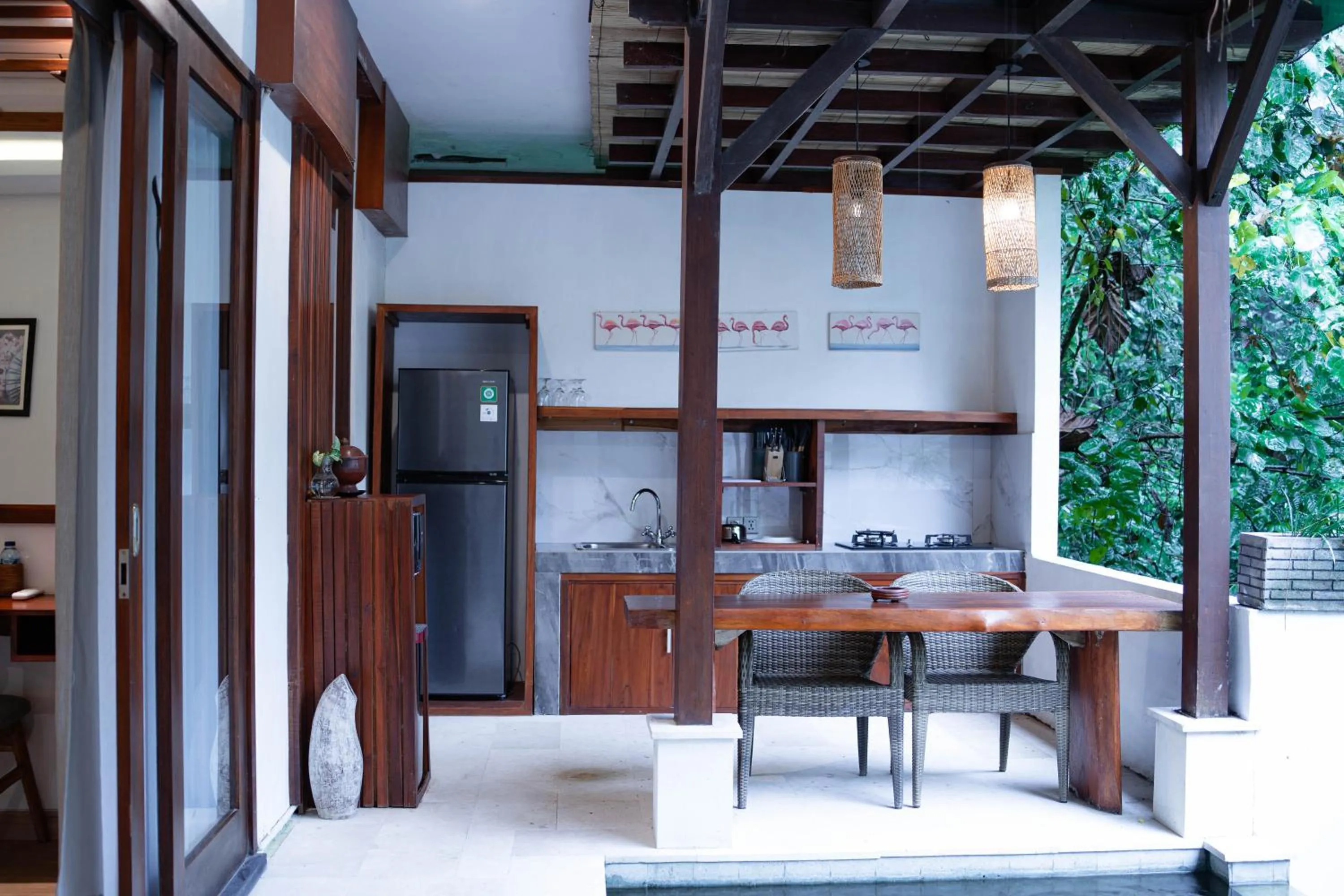 Kitchen or kitchenette in Jungle Haven Resort Central Ubud