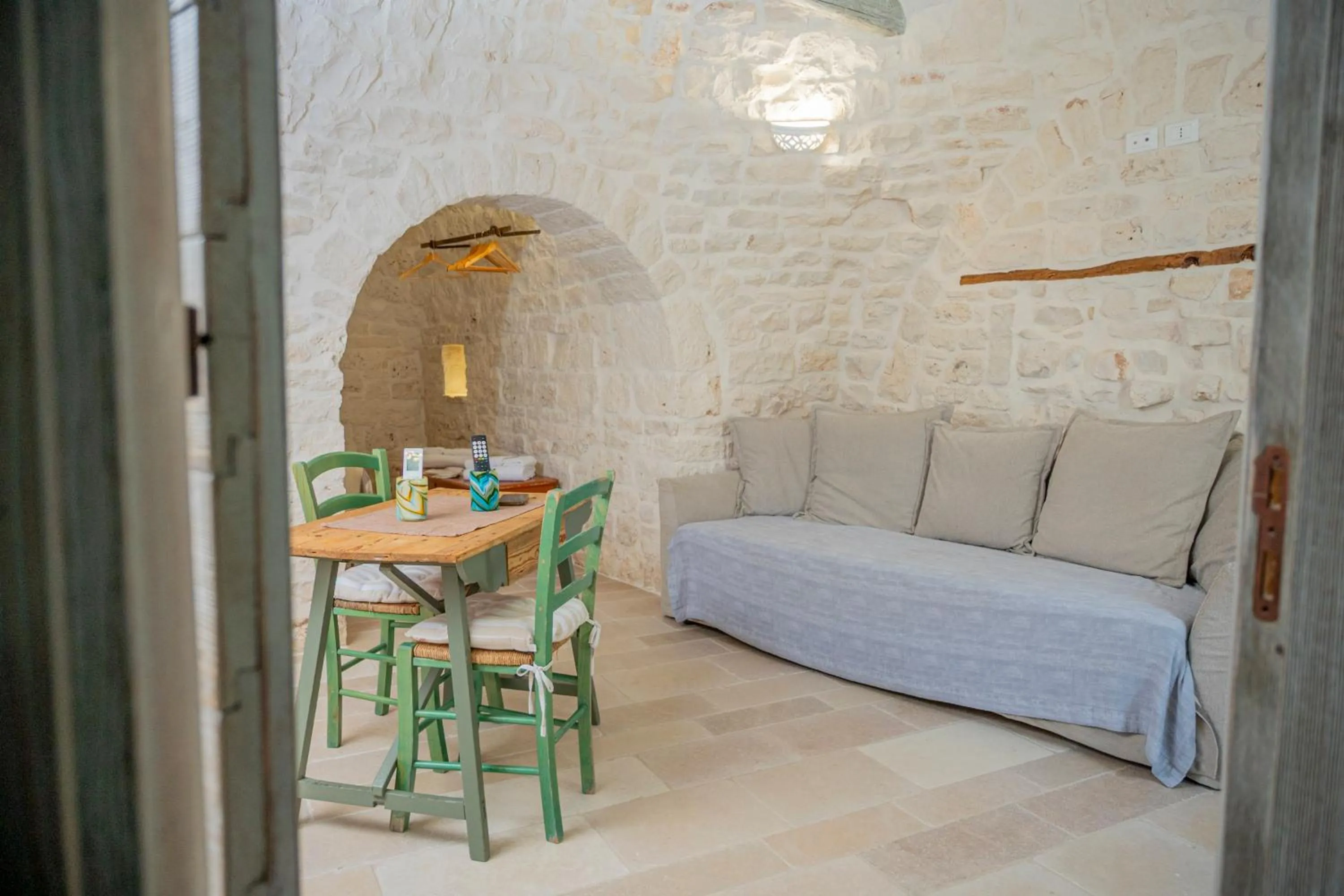 Seating area, Bed in Charming Trulli