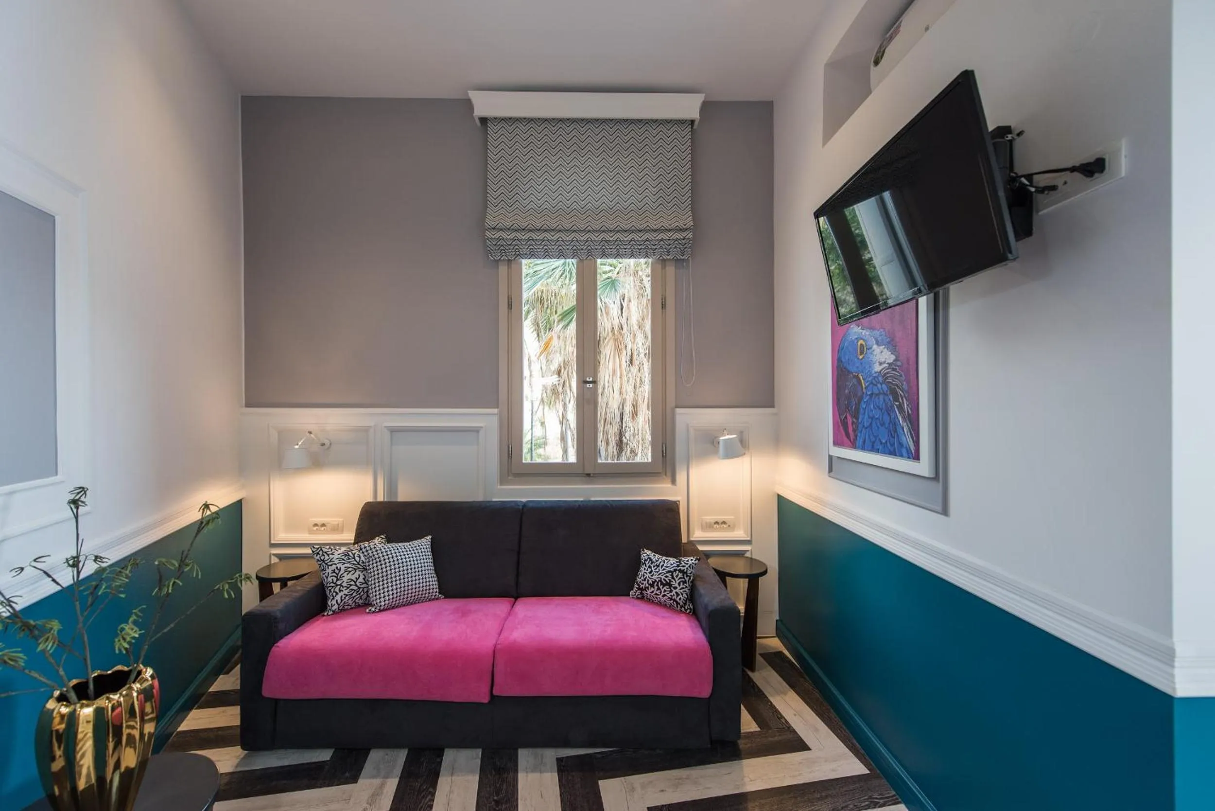 Communal lounge/ TV room, Bed in Elia Portou Due