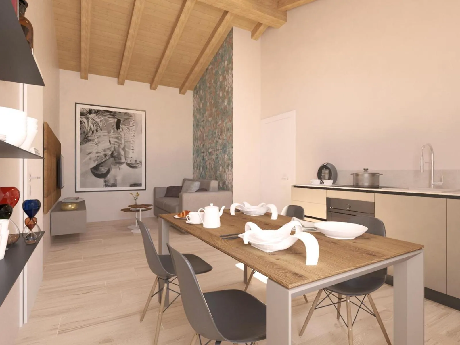 Kitchen or kitchenette in Villa Luisa Resort & Luxury Apartments