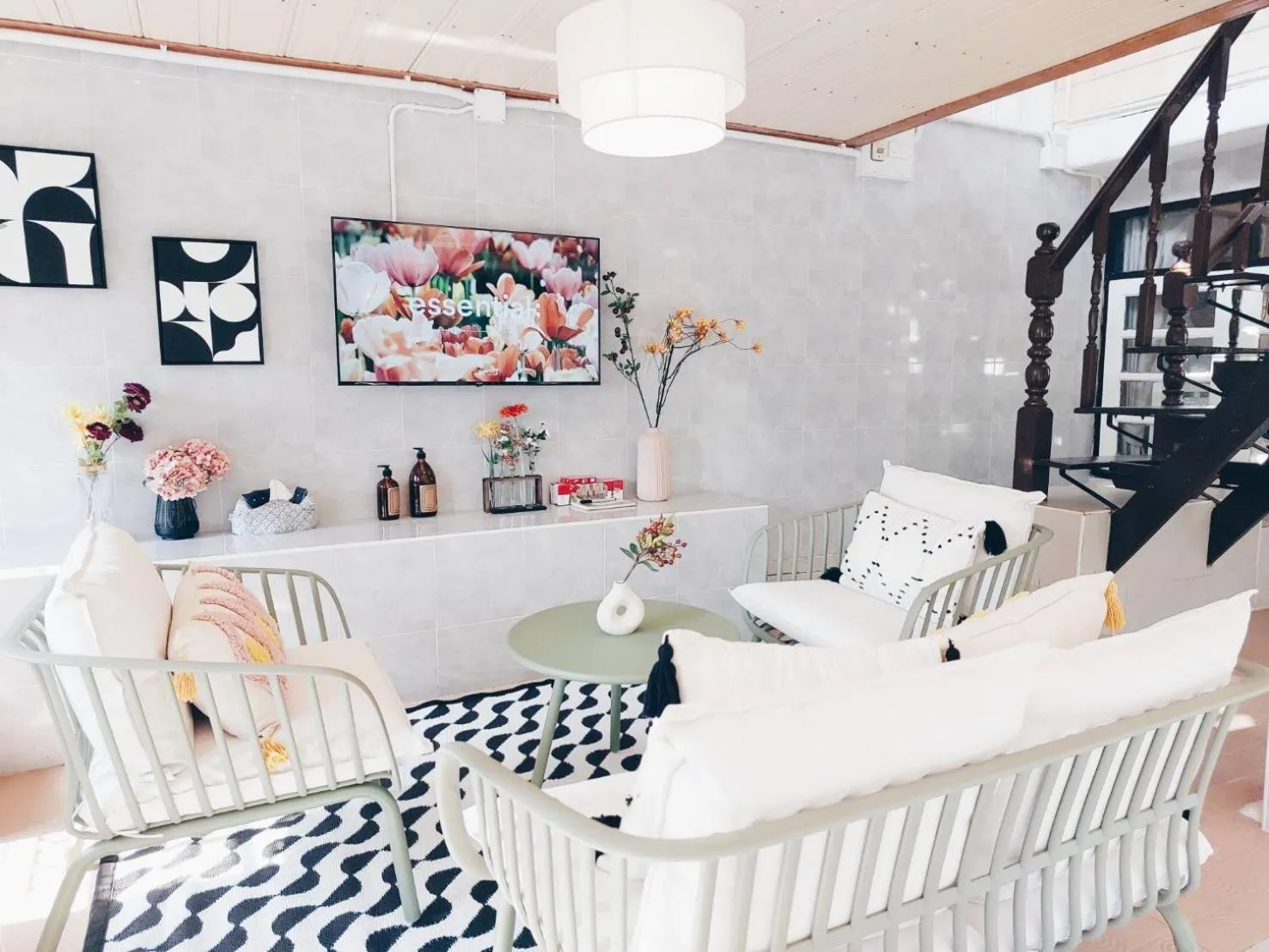 Living room in Green Riverside Homestay