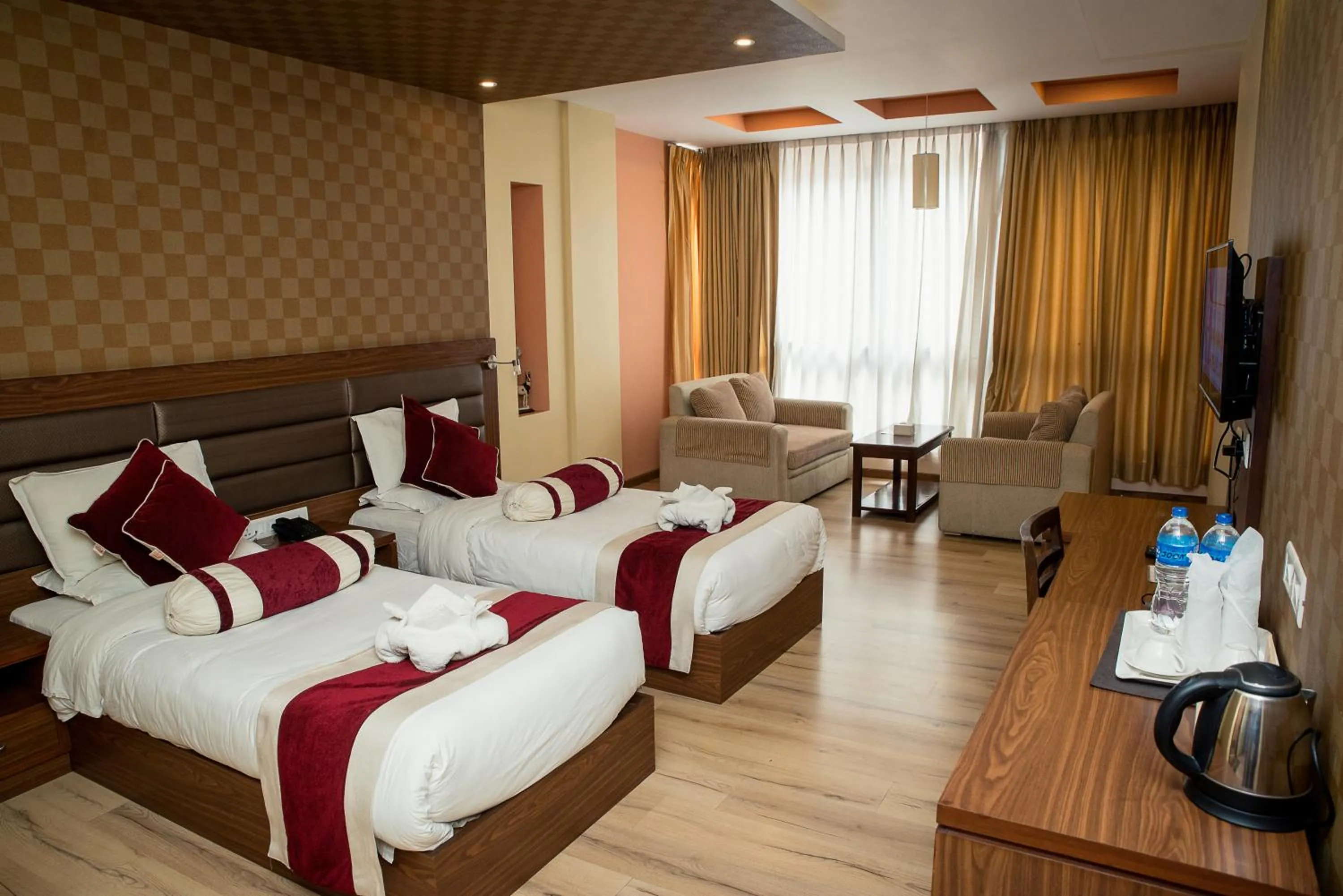 Photo of the whole room, Bed in The Address Kathmandu Hotel