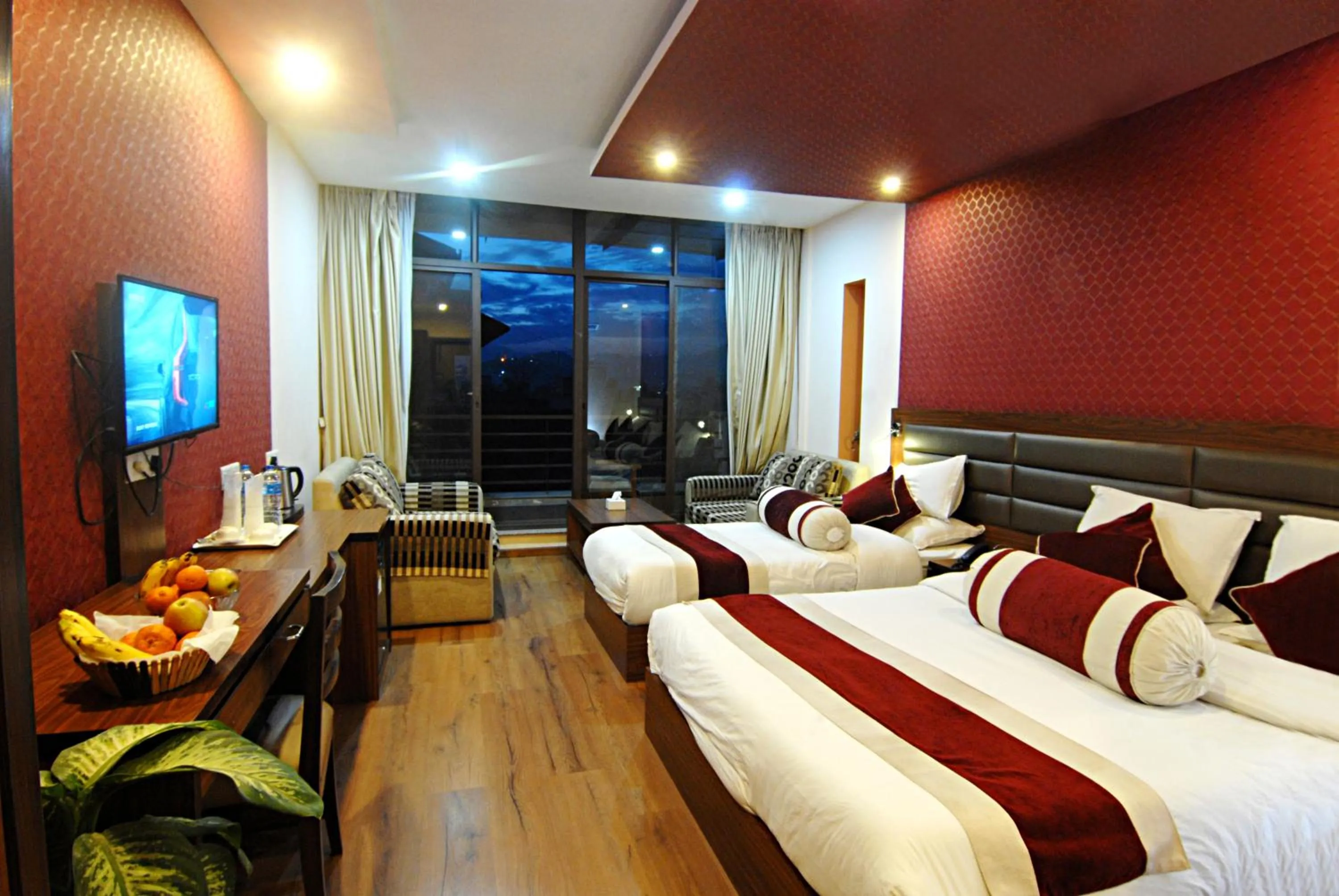Living room, Bed in The Address Kathmandu Hotel