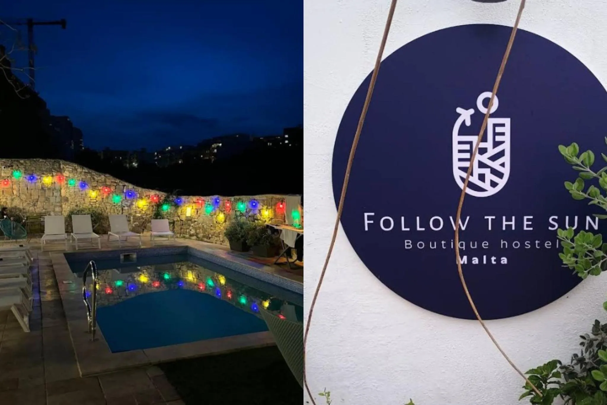 Night in Follow the Sun Boutique Hostel - Pool, Breakfast & Sea Views
