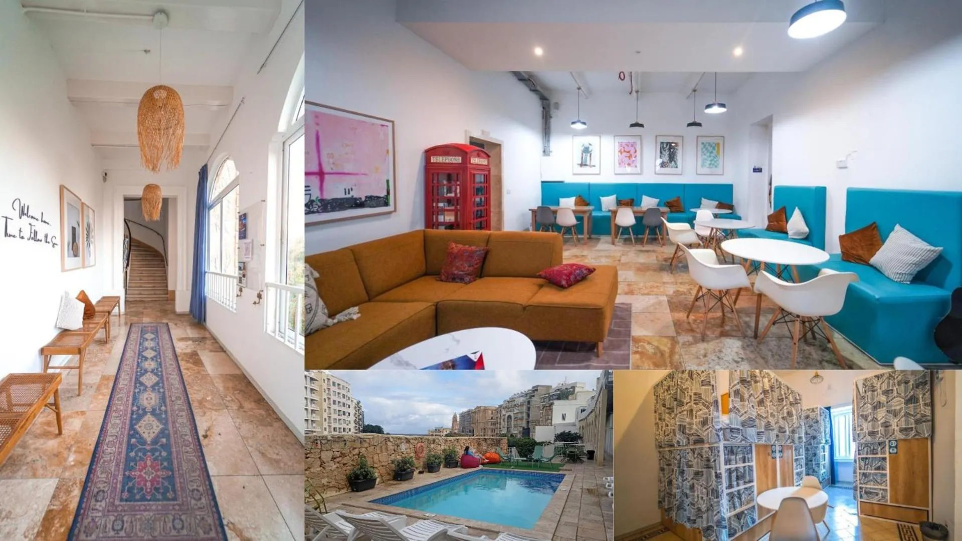 Living room in Follow the Sun Boutique Hostel - Pool, Breakfast & Sea Views