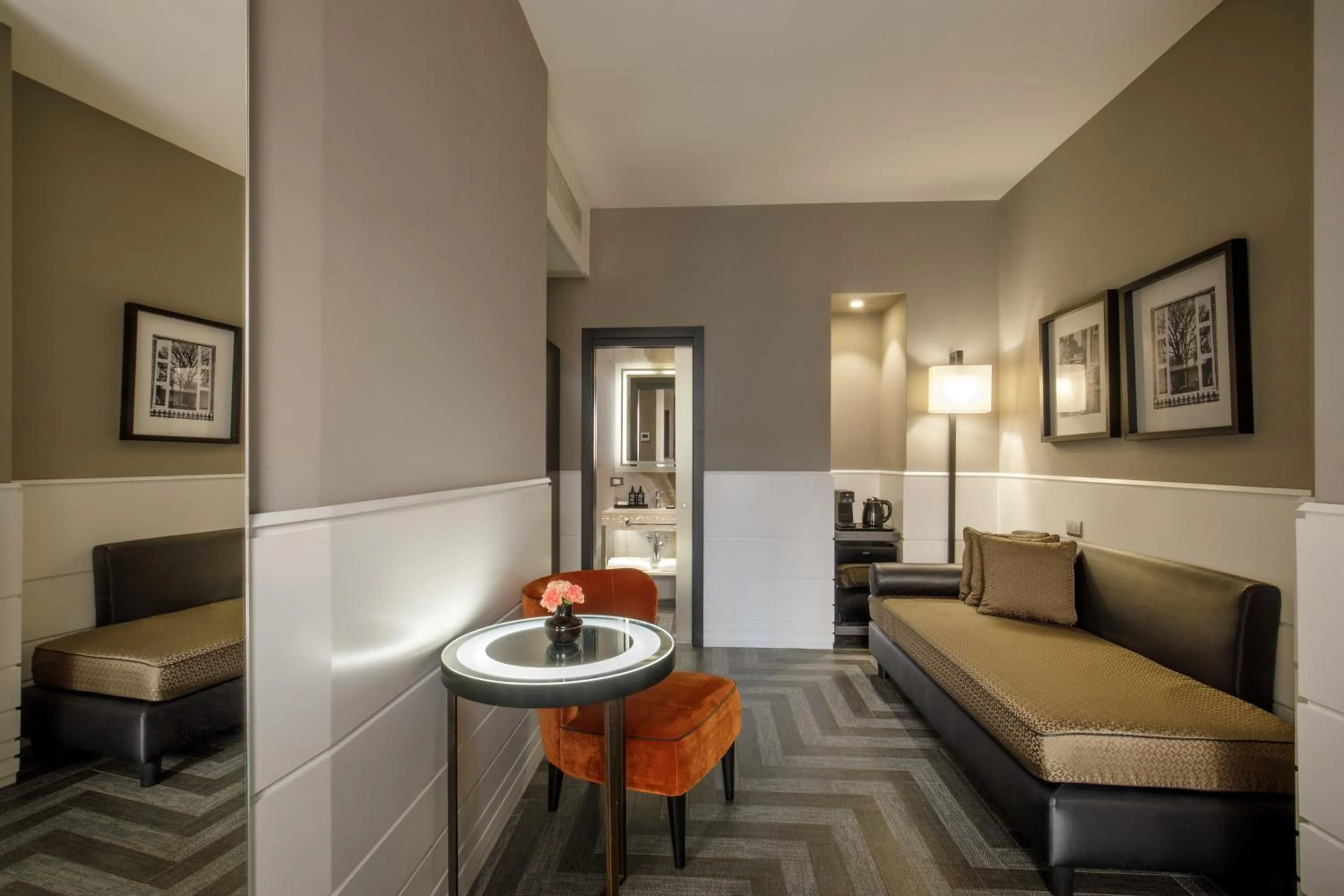 Seating area in The Tribune, part of JdV by Hyatt