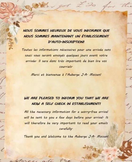 Text overlay in Auberge J.A Moisan