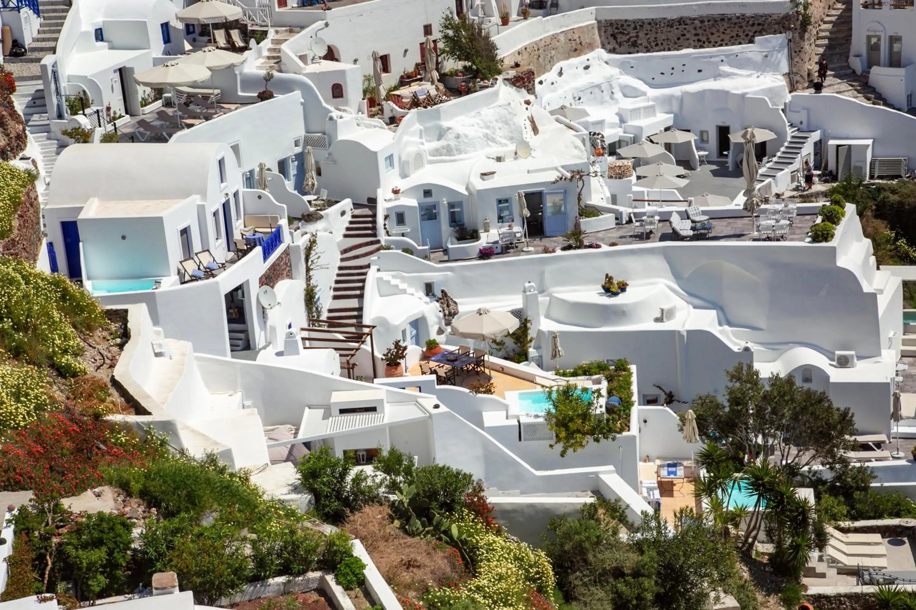 Bird's eye view in Ifestio Villas Oia