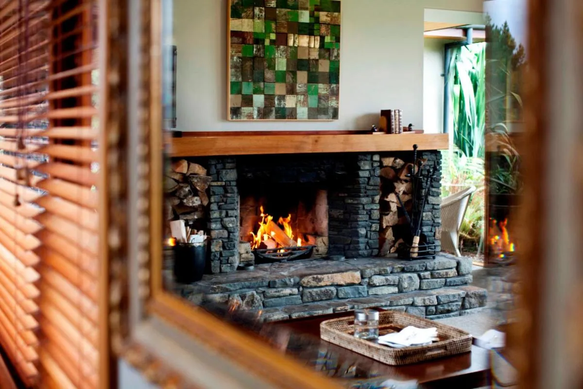 fireplace in Treetops Lodge & Estate