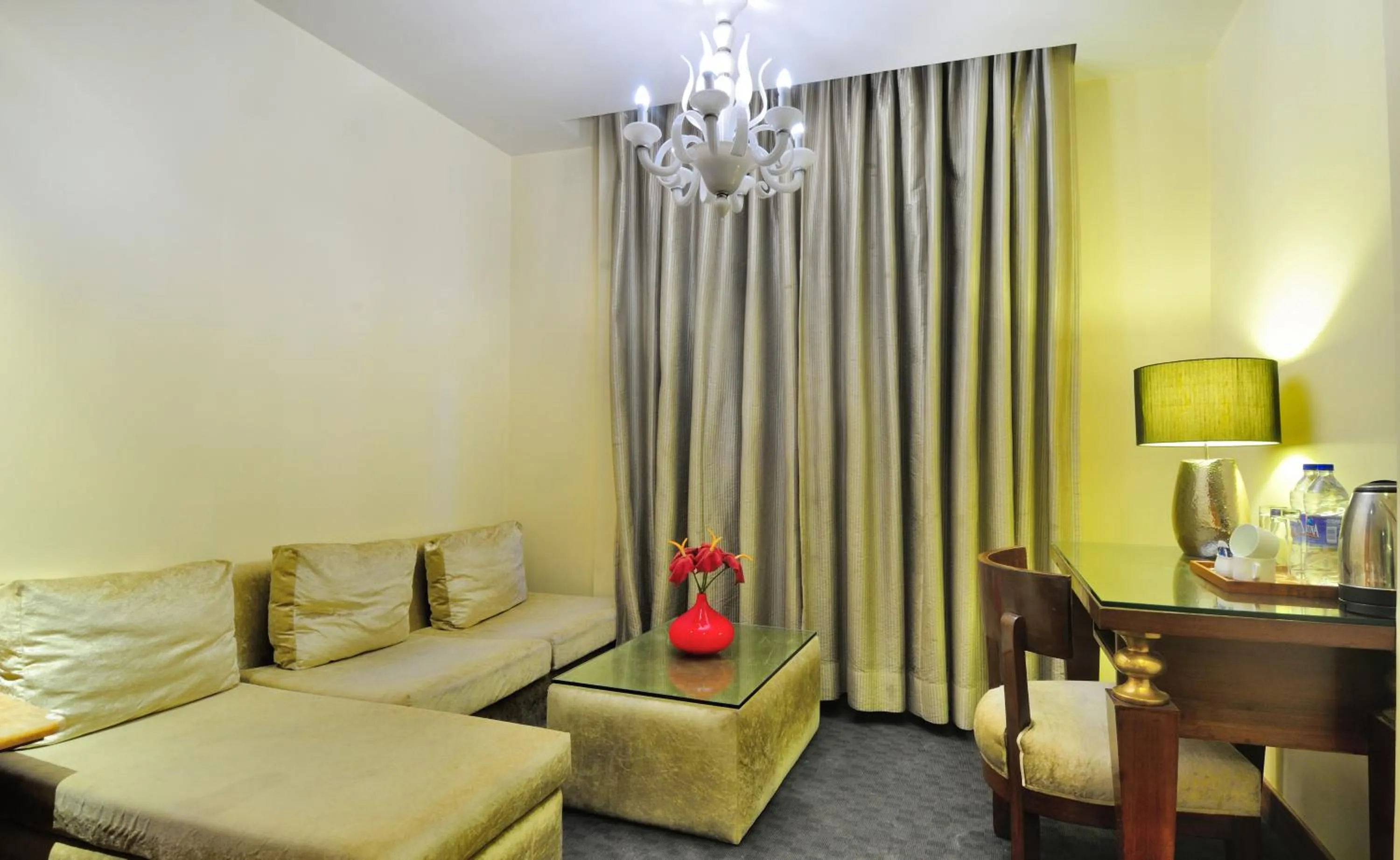 Seating area in Hotel Aura Near Connaught Place