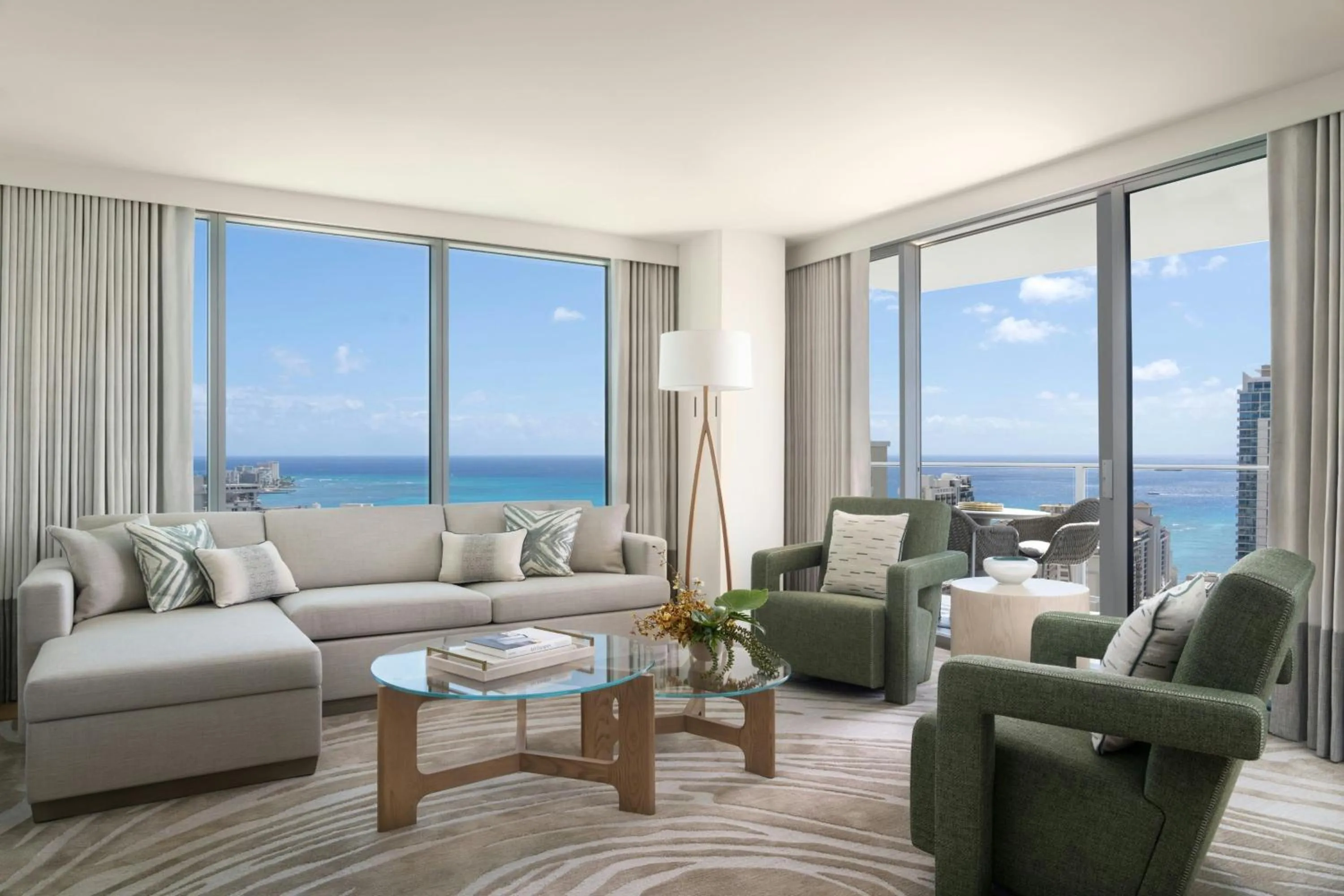 Living room in The Ritz-Carlton Residences, Waikiki Beach Hotel