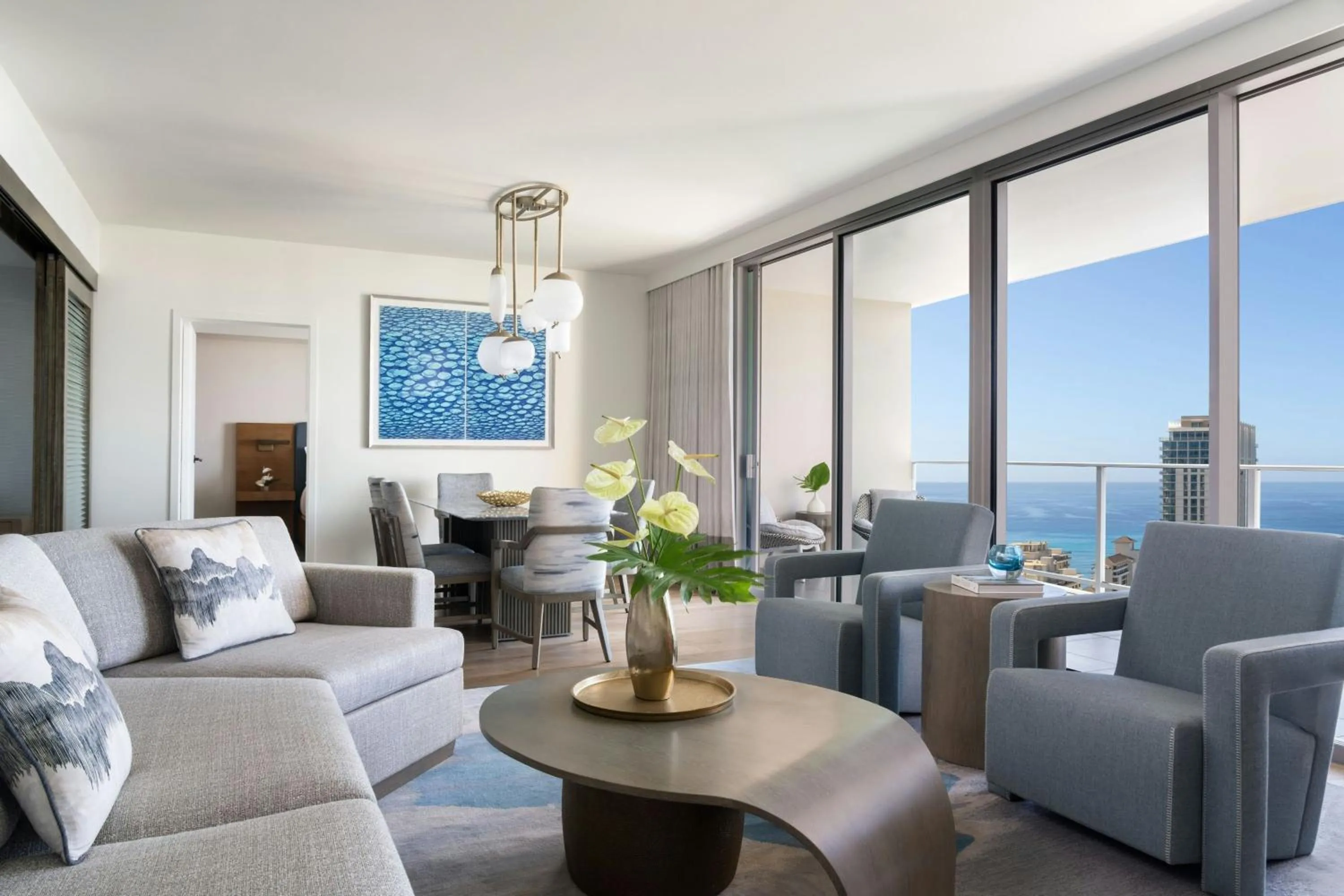 Living room in The Ritz-Carlton Residences, Waikiki Beach Hotel