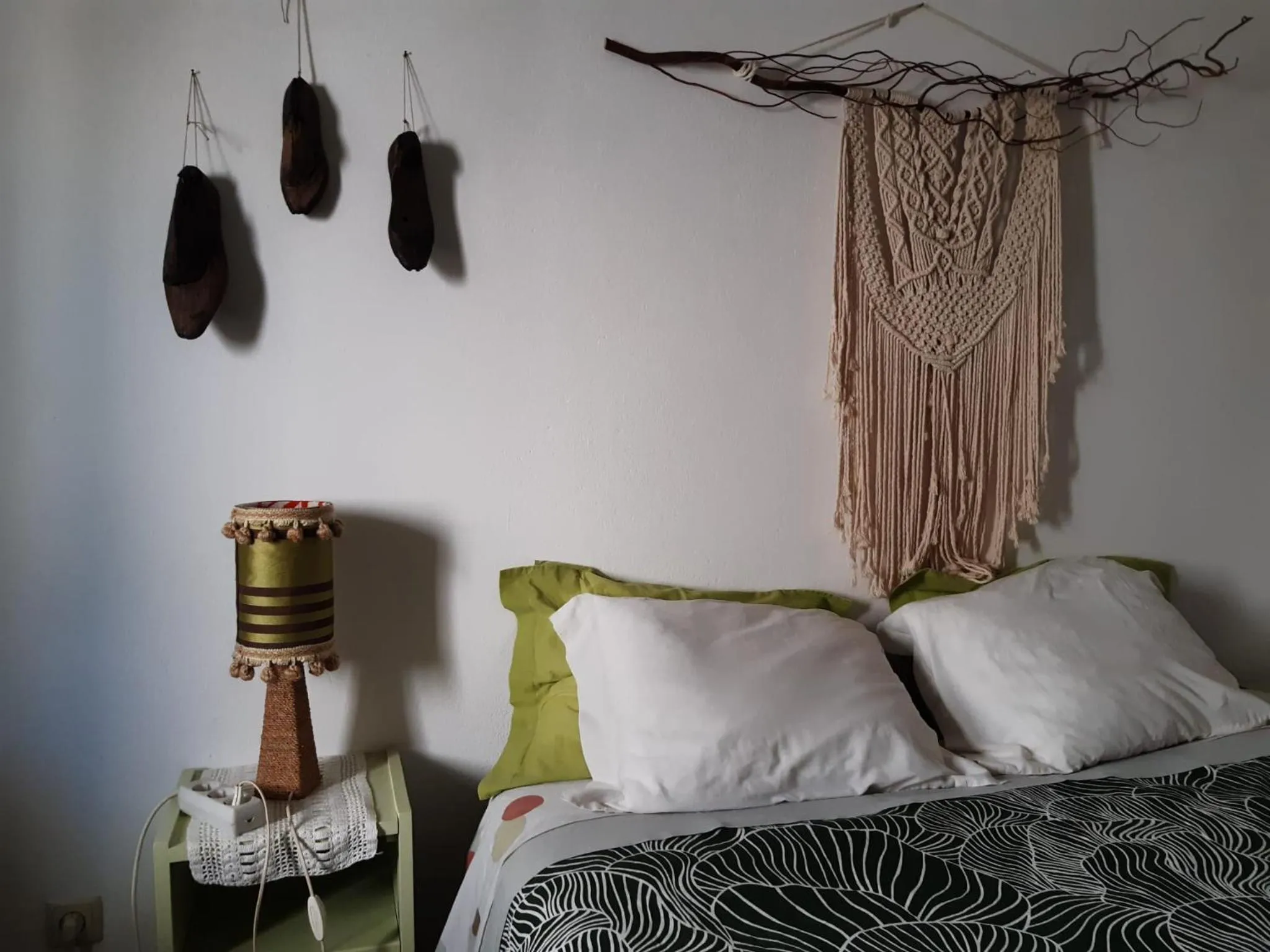 Decorative detail, Bed in Olive Hostel Lagos